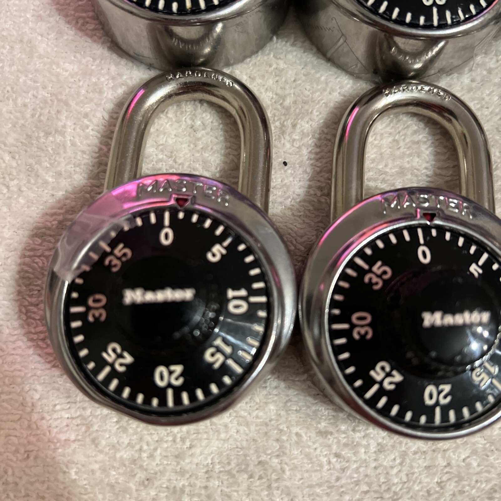 Lot Of 6 MASTER Combination Padlocks With Combinations Nice Condition