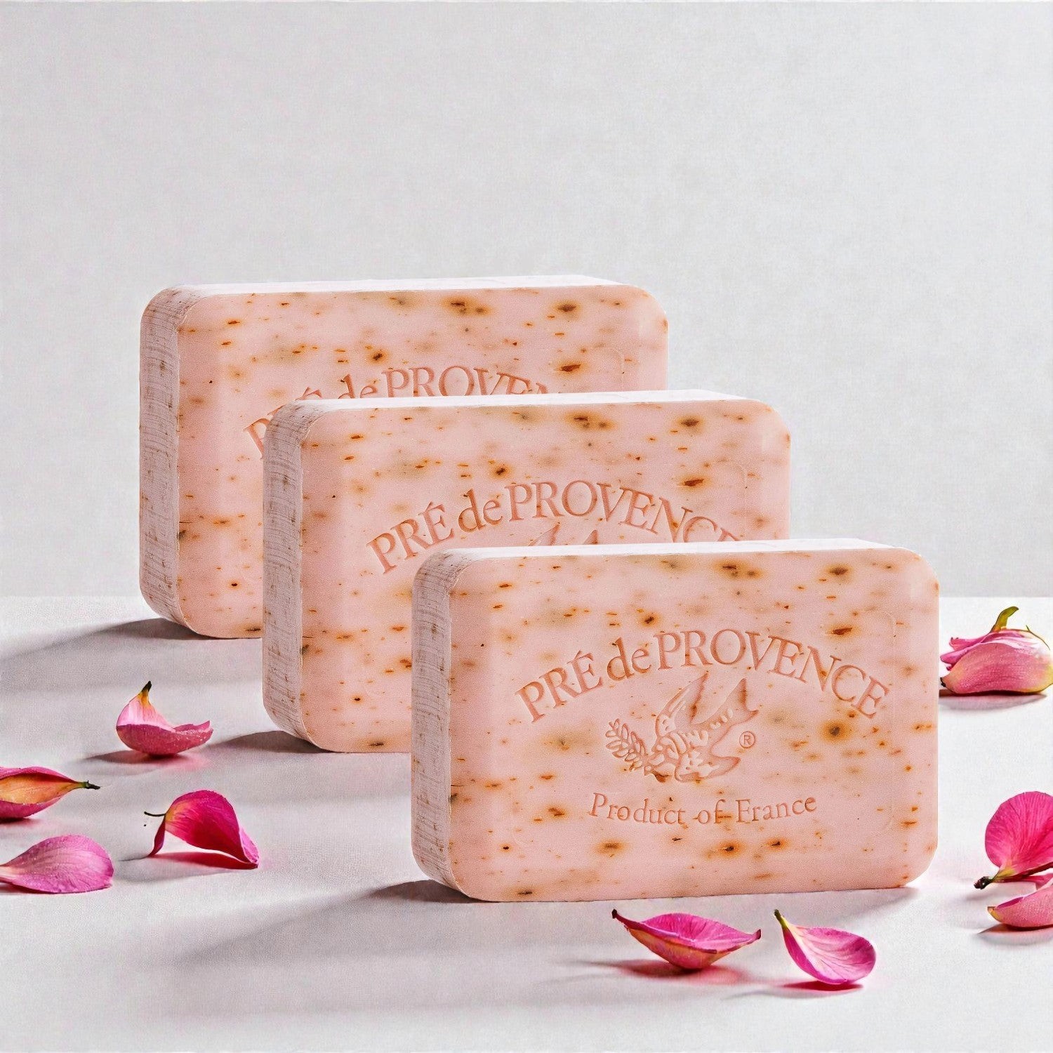 Pre De Provence Soap ROSE PETAL 3 Pack (250 Gram Ea.) Quad-milled