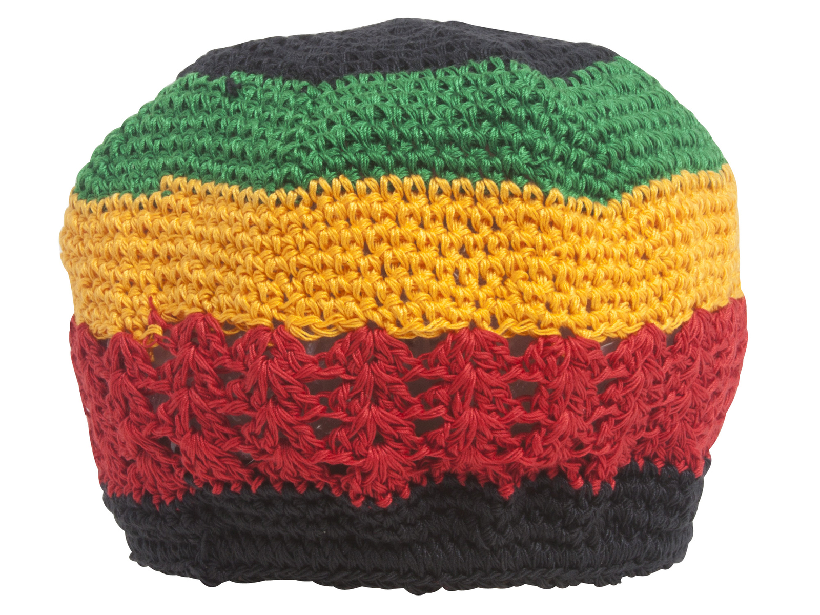Hand Crocheted Beanie, Rasta