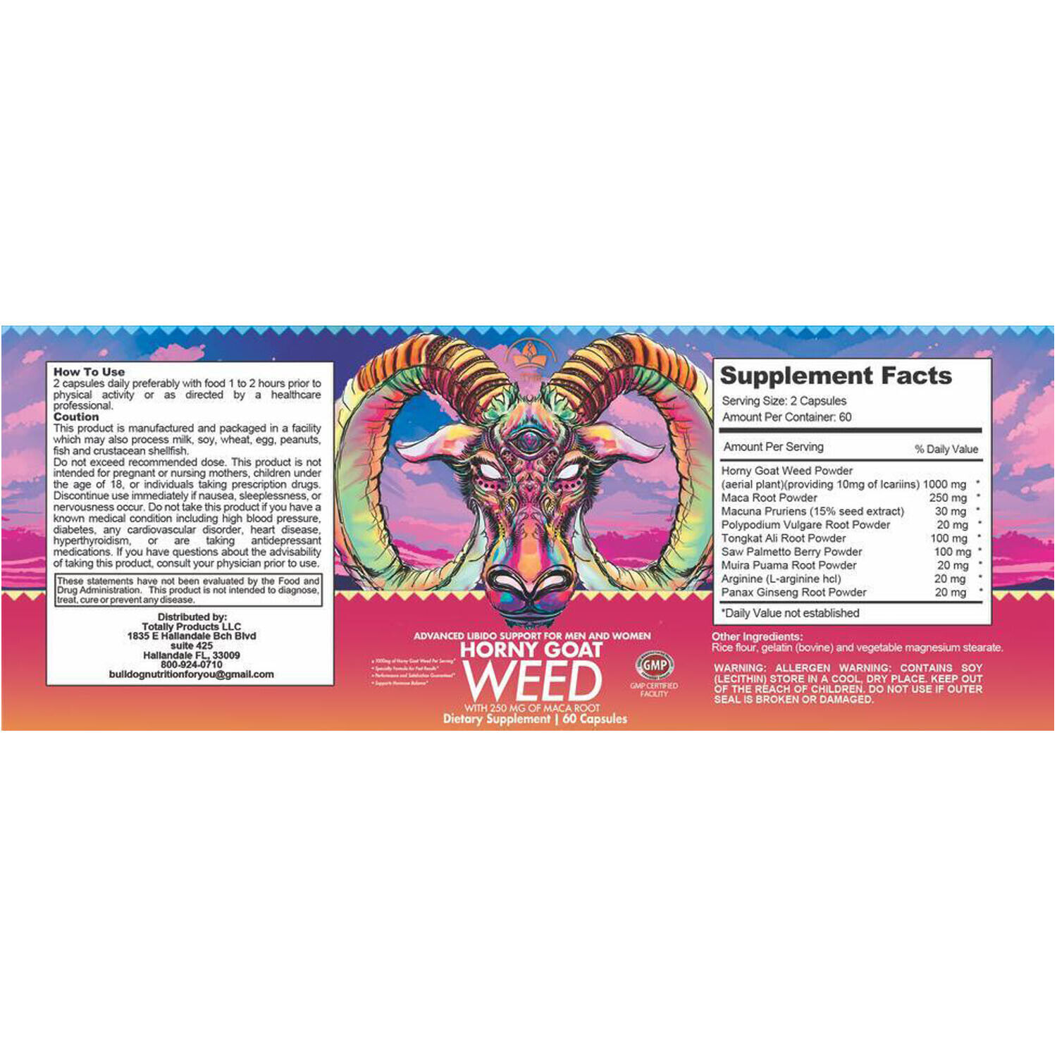 Horny Goat Weed Dietary Supplement Sexual Enhancer Men and Women with Maca Root