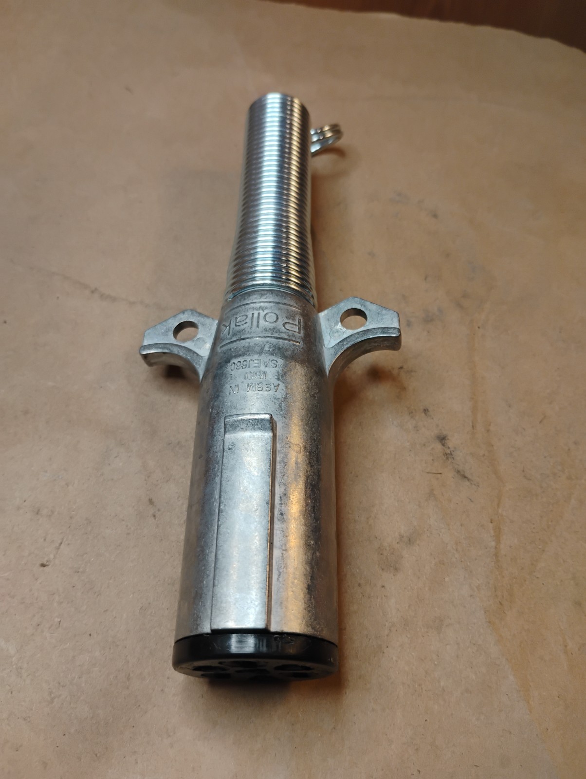 Pollak SAEJ560 7 Way Connector Weatherbeater Trailer Plug w/ Guard - Fast Ship
