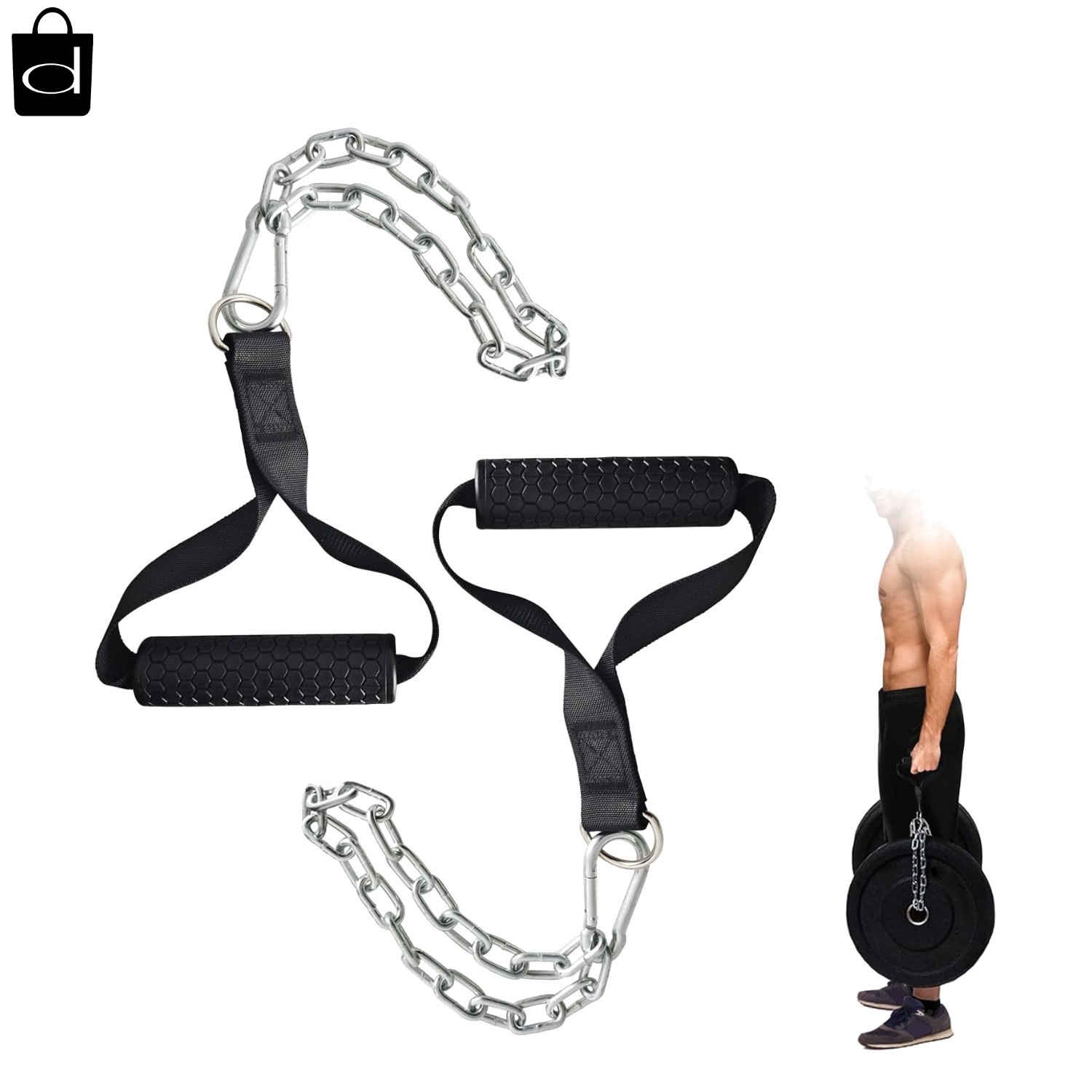 Vikingstrength Farmers Walk Handles, Strongman Equipment in Pair + T-Bar Row Han