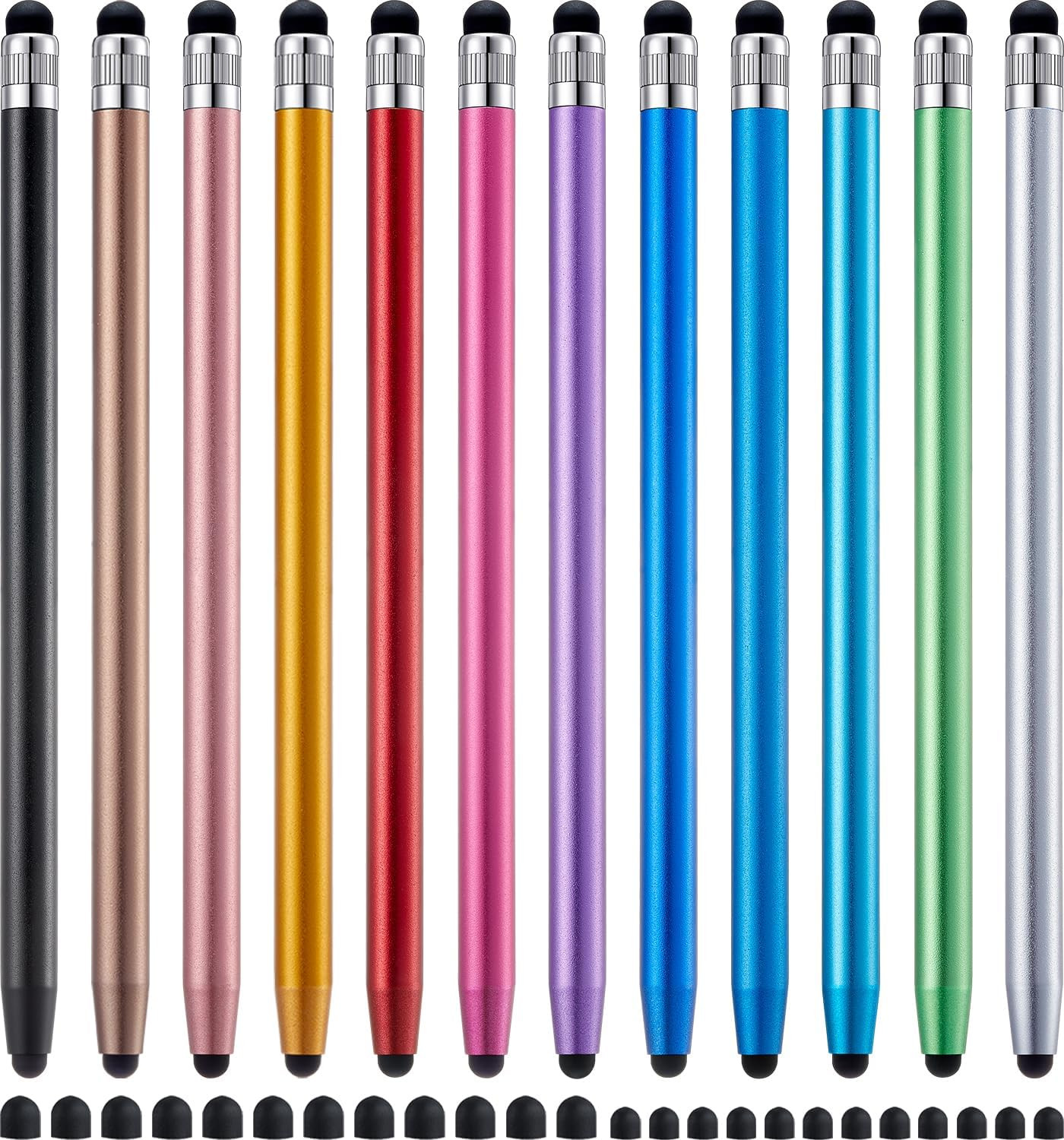 LINFANC 12Pcs Stylus Pen for Touchscreen, 2-In-1 High Precision & Sensitivity St