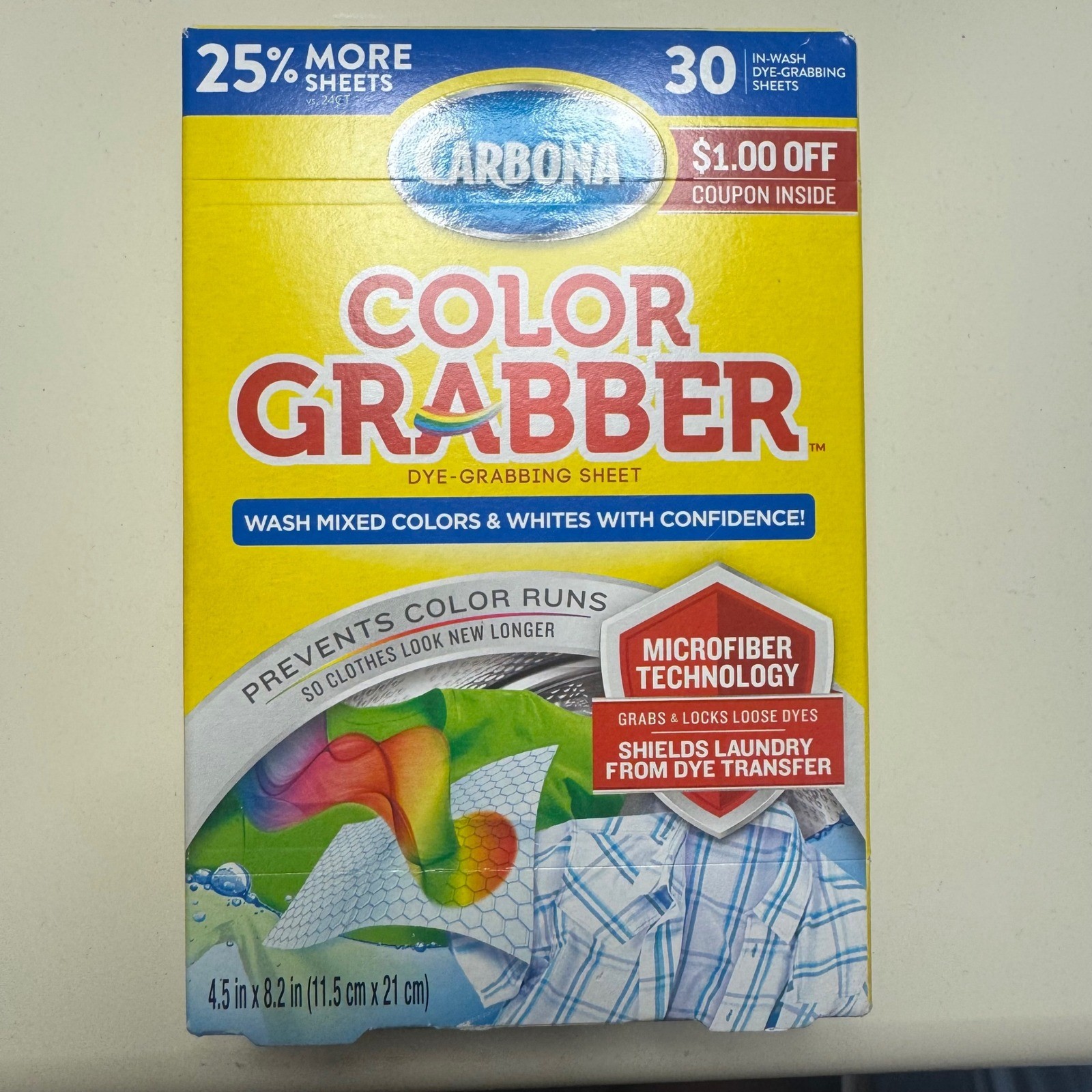 Carbona Color Grabber In-Wash Dye-Grabbing Sheets 30 Count Microfiber Technology