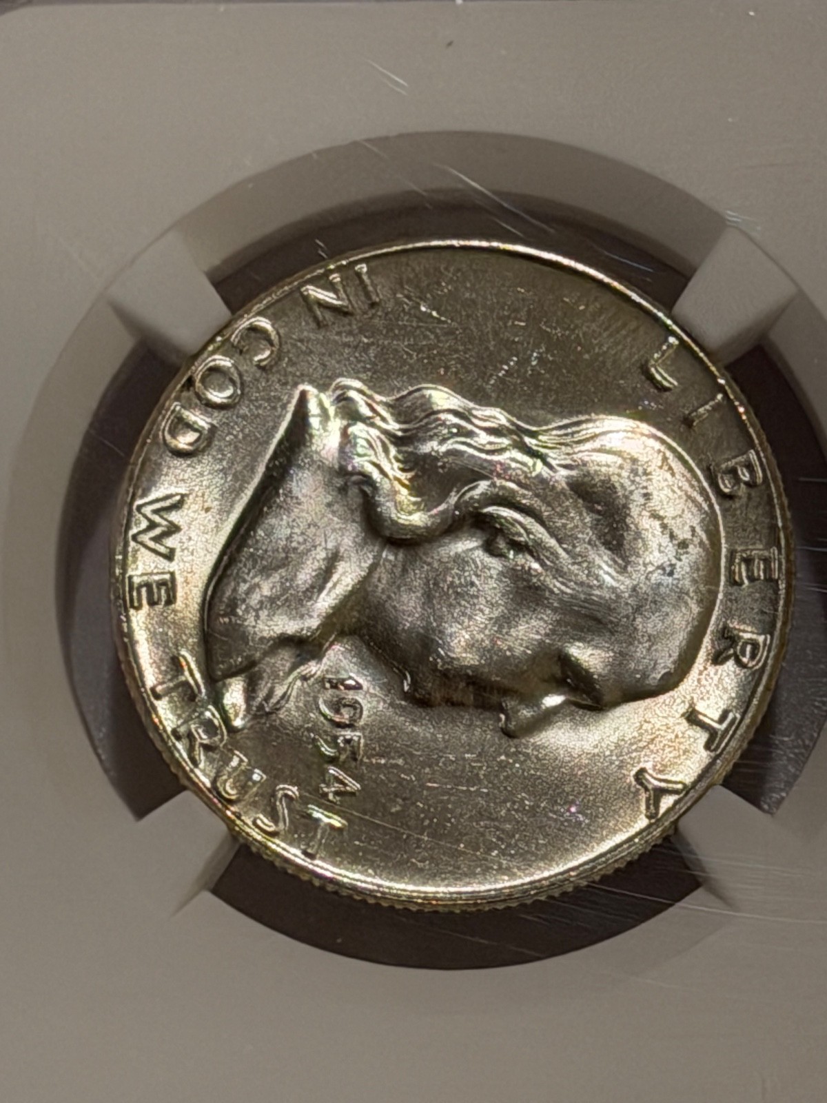 1954 P Franklin Silver Half Dollar NGC MS64