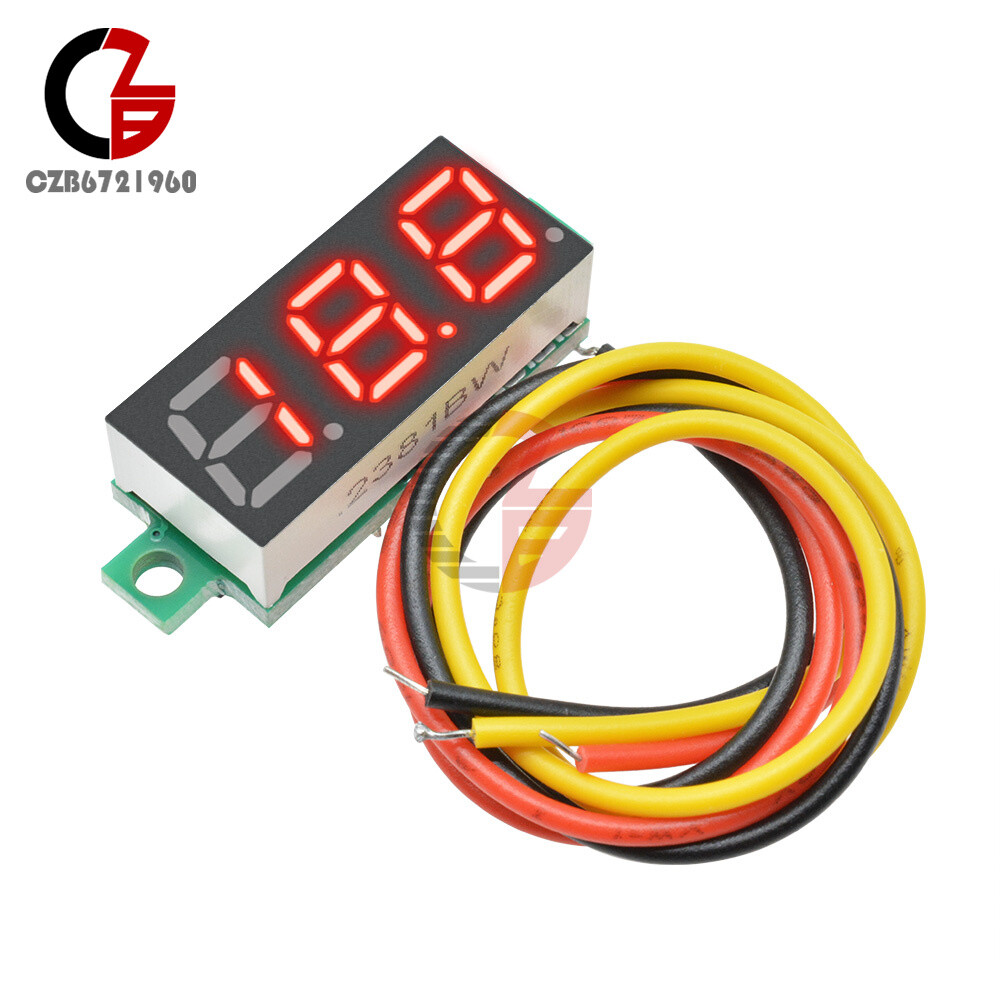 10PCS Mini DC0-100V 0.28Inch 3-Digital Voltmeter LED Voltage Panel Meter 3 Wire