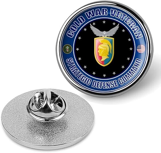 Cold War Veteran Strategic Defense Command Tie Suit Shirt Lapel Pin - Silver