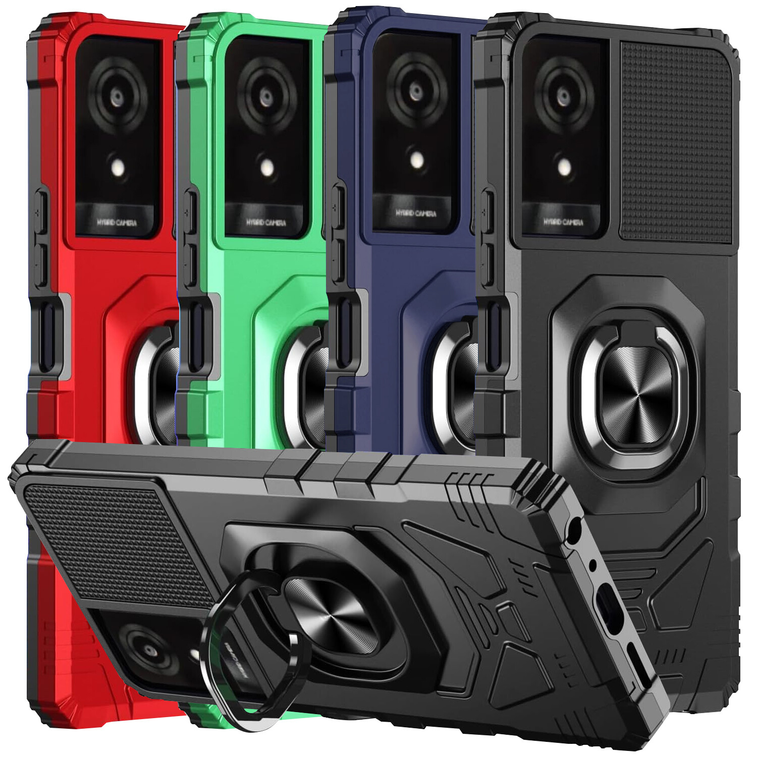 For TCL K24 T434D Phone Case Metal Ring Magnetic Support Kickstand Cover