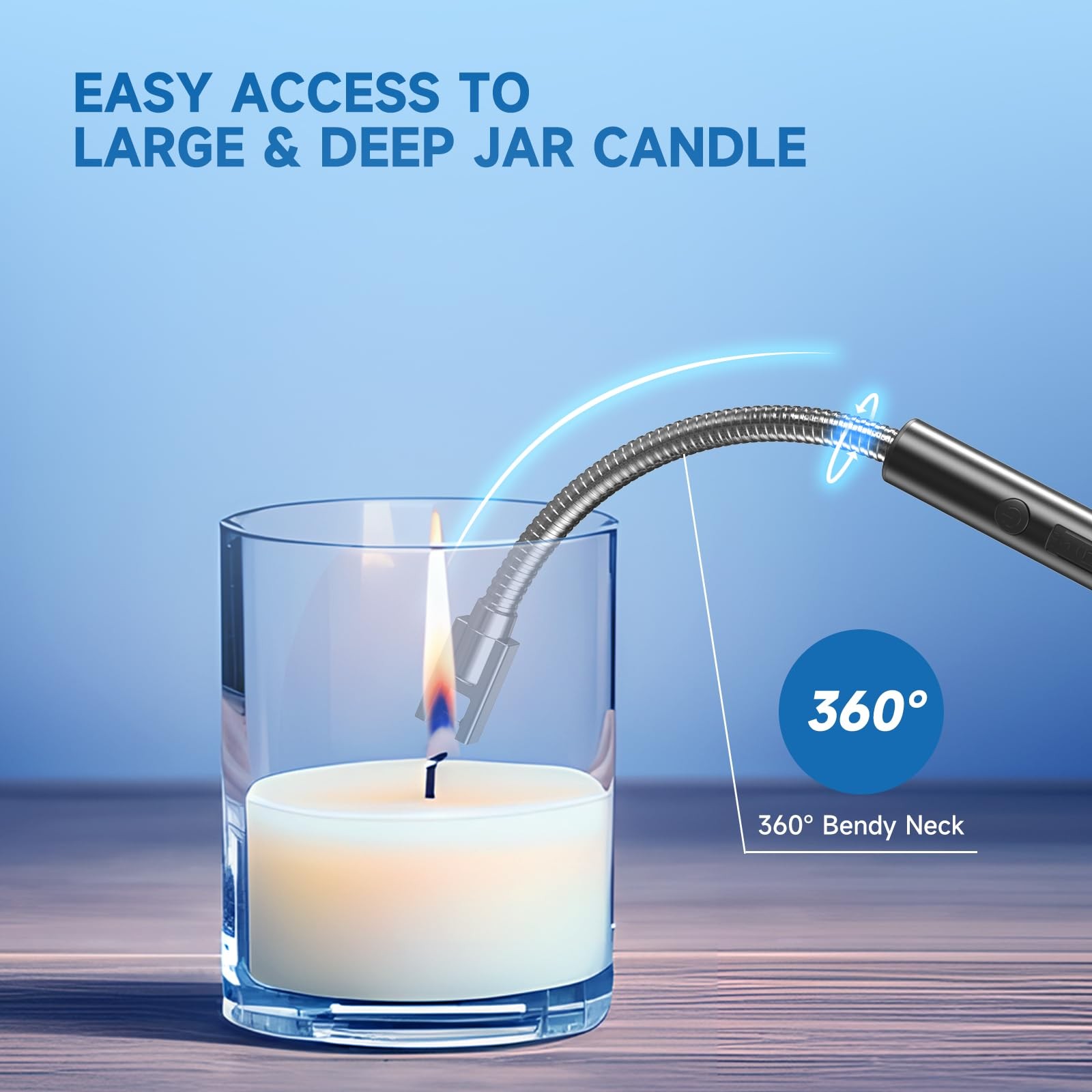 Flame bird 2 Pack Electric Candle Lighter Flameless Arc Windproof Flexible Long