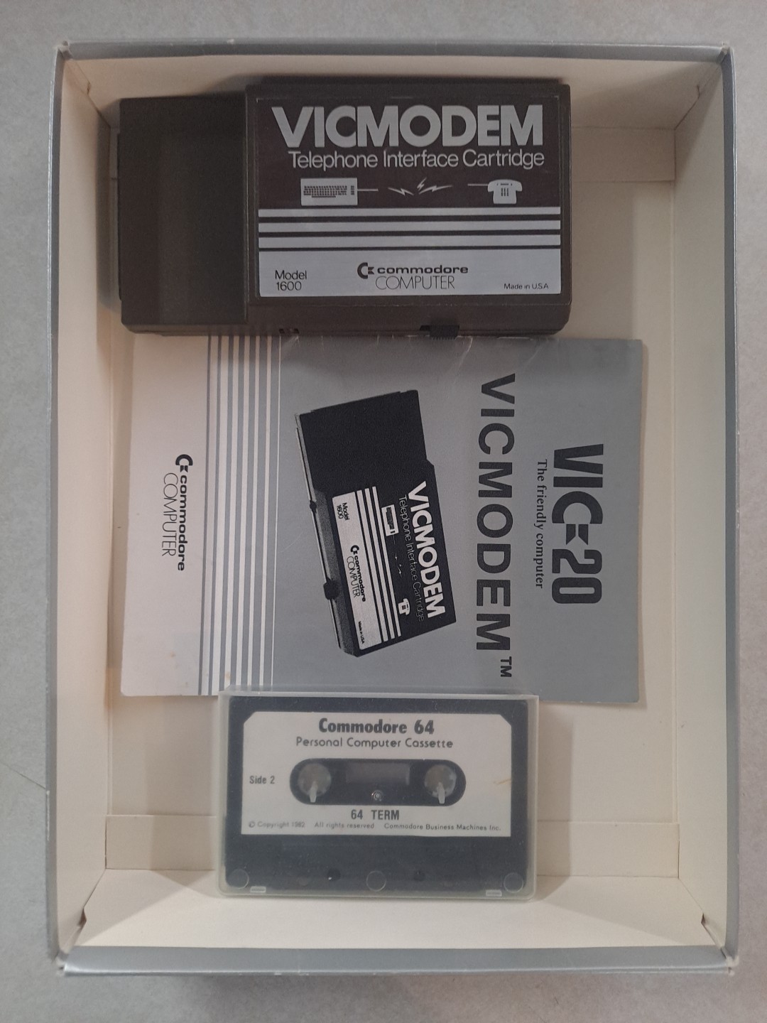 Commodore 1600 VICMODEM In Box With Cassette & Manual