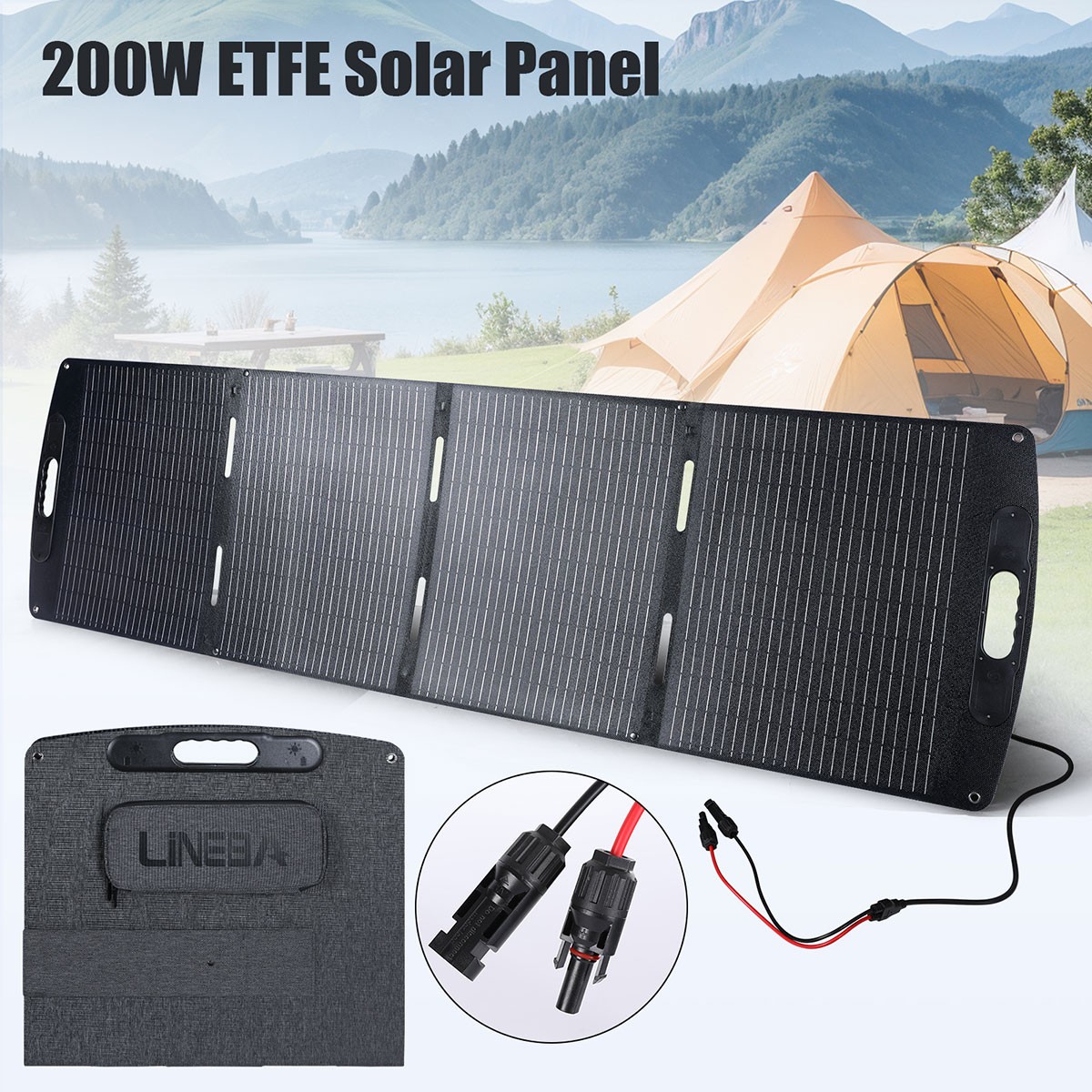 100W 200W ETFE Solar Panel Self-supporting Waterproof Portable Solar Suitcase