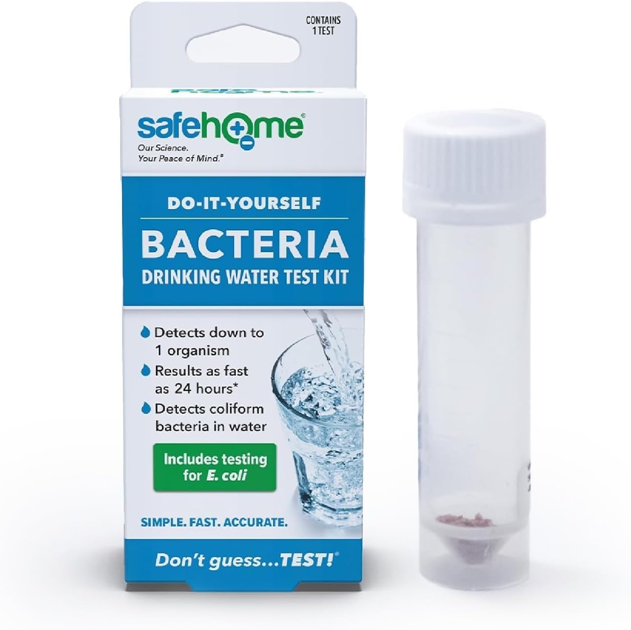 Safe Home® DIY Bacteria in Water Test Kit – Results as Fast 24 Single Pack