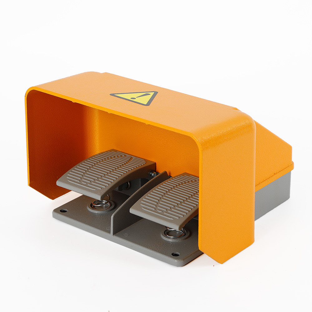 Multi-function Double Foot Switch Extra Heavy Duty Dual Pedal Switch Orange