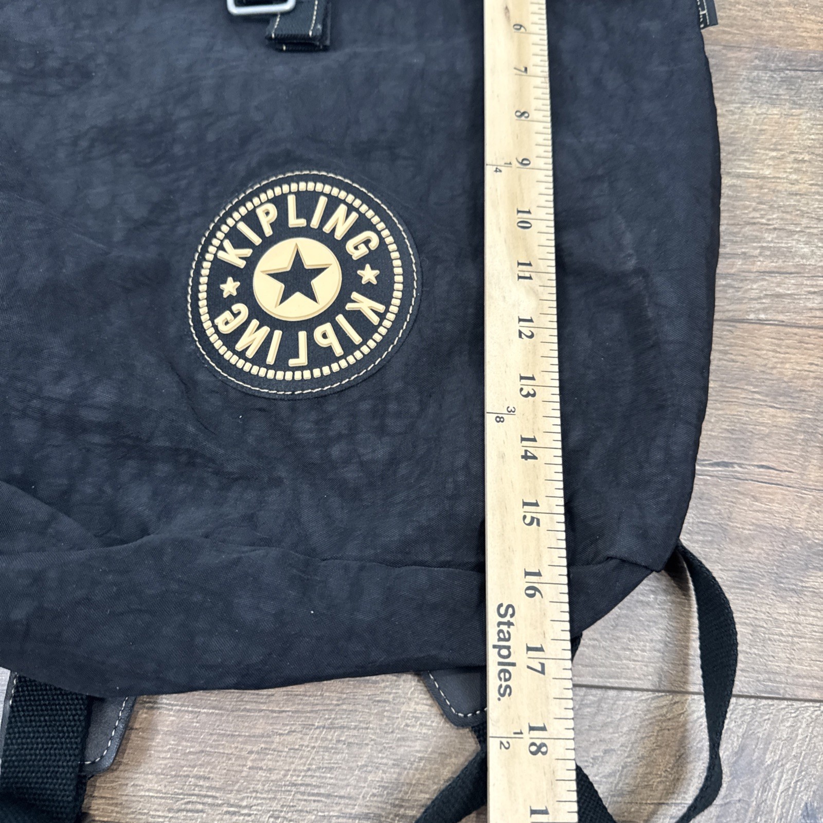 Kipling Backpack Draw String And Waist Strap Black . Logo