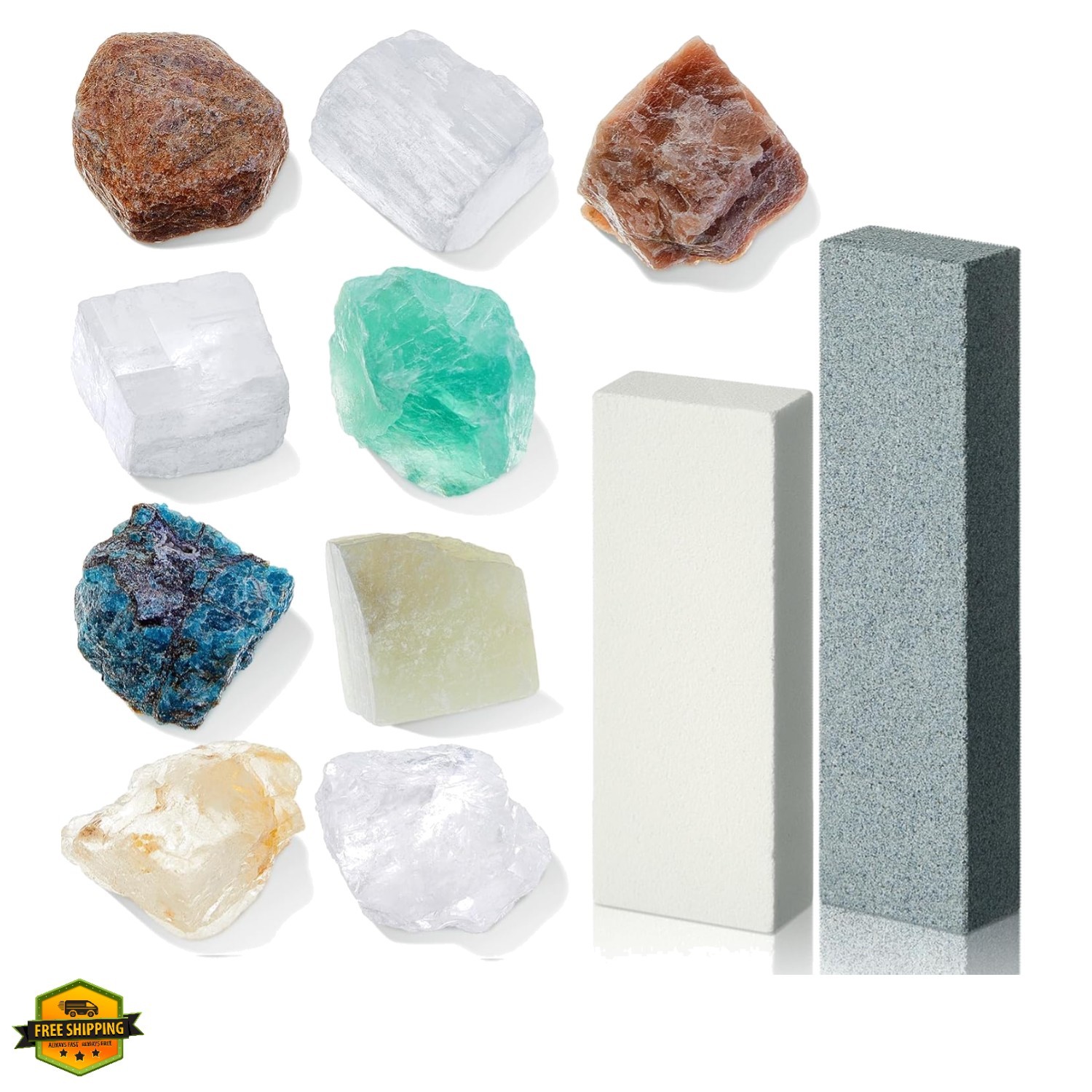 Moh's Hardness  Kit 11 Piece Mineral Hardness Kit Include 9 Rock Mineral Spec...