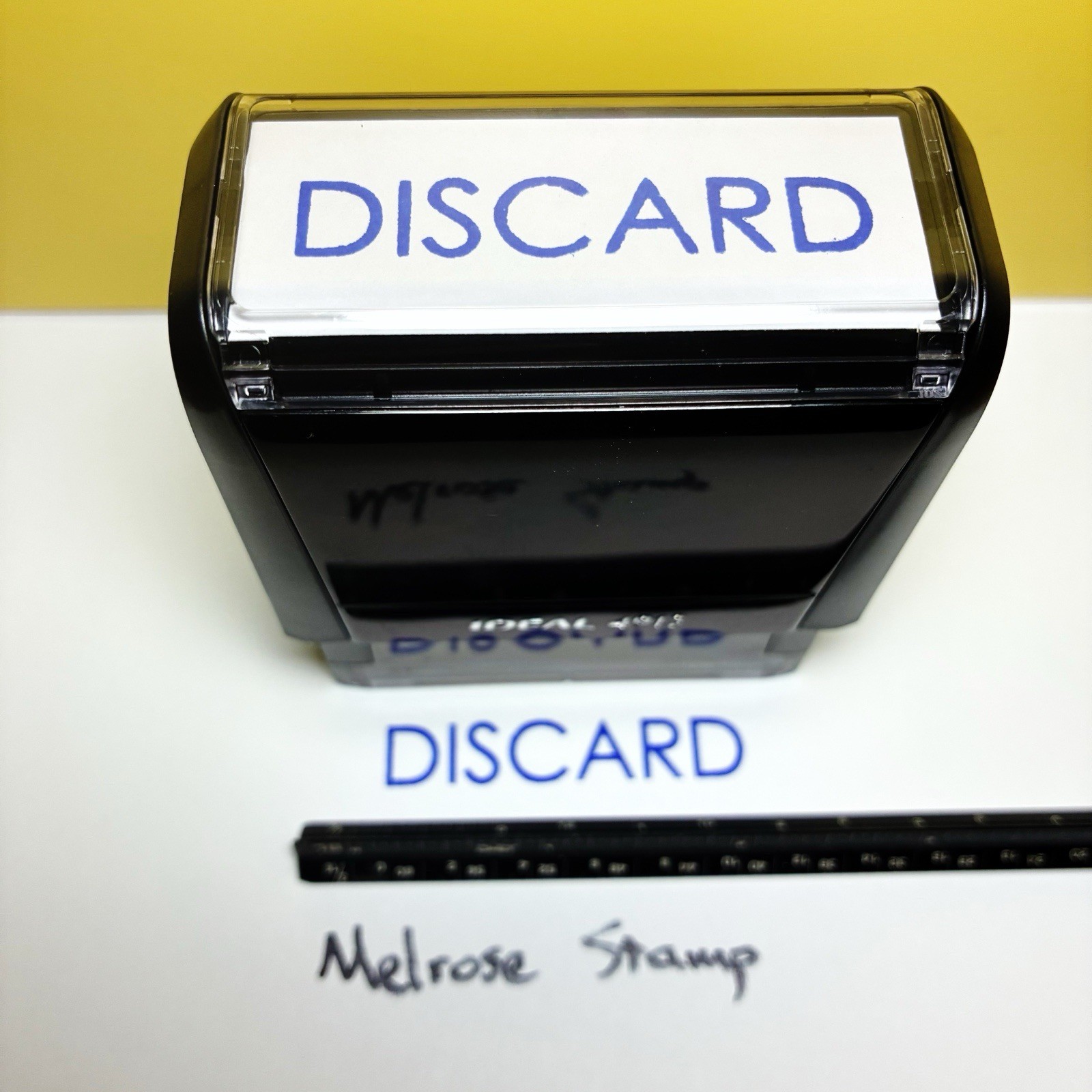 Discard Rubber Stamp Blue Ink Self Inking Ideal 4913