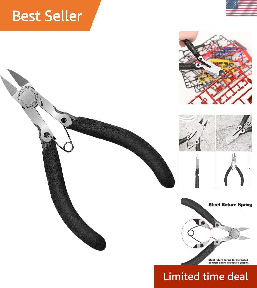 Lightweight 5-Inch Flush Cutters - Perfect for Crafts, Jewelry, and Electronics