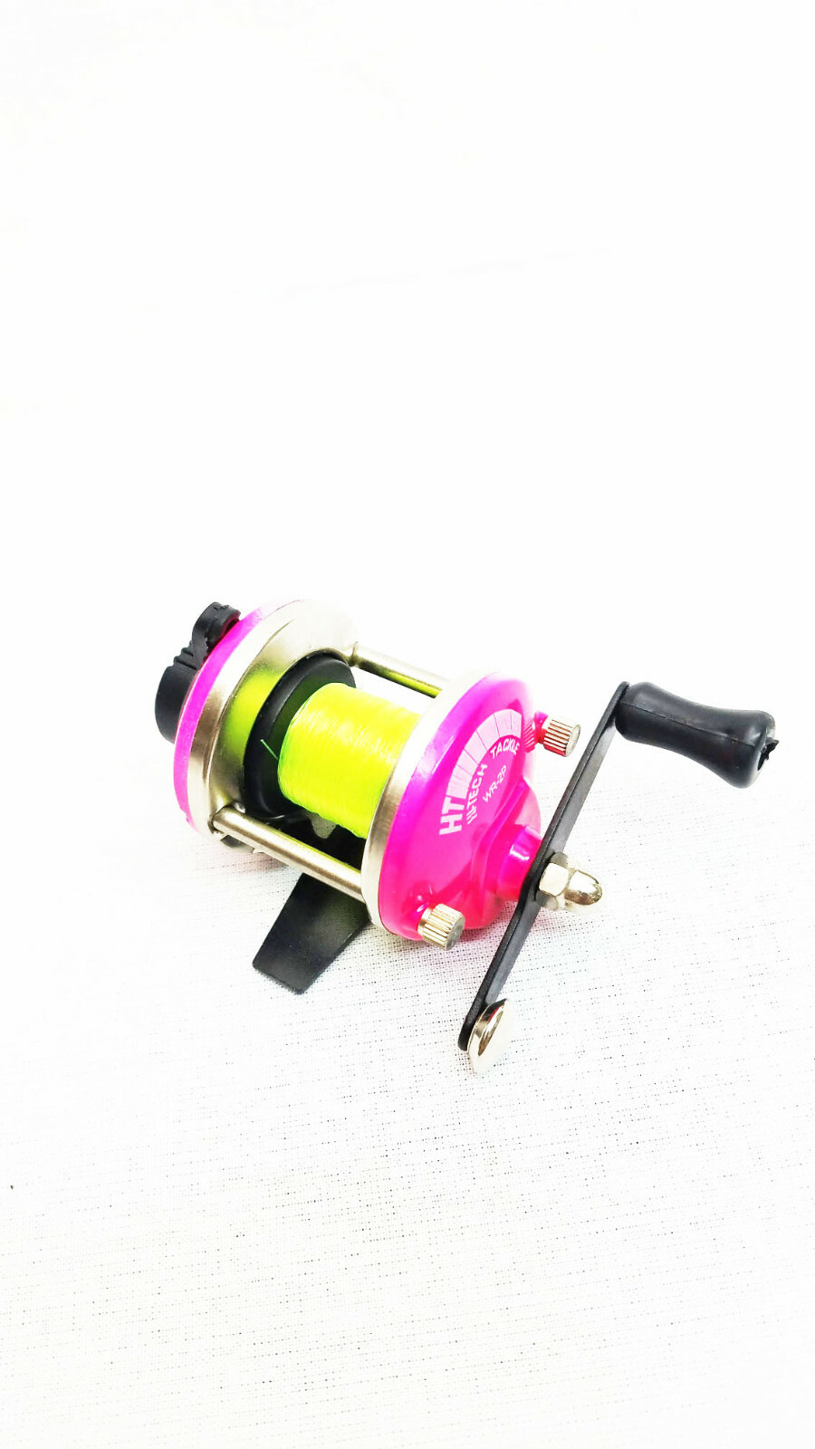 HT MINI CRAPPIE REEL HI-VIS PINK, WR-2P FOR CRAPPIE POLE/ROD, NO DRAG