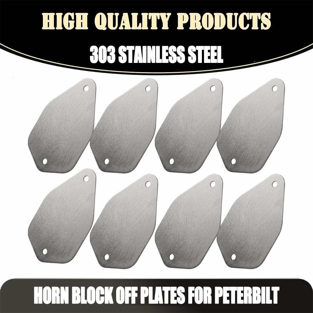 8PCS For Peterbilt Roof Plate Horn Block Off Plates 303 Stainless Steel Silvery