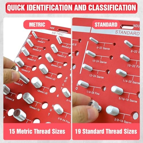 42 Thread Checker - Nut and Bolt Thread 42 Thread Checker - Large Spacing Red