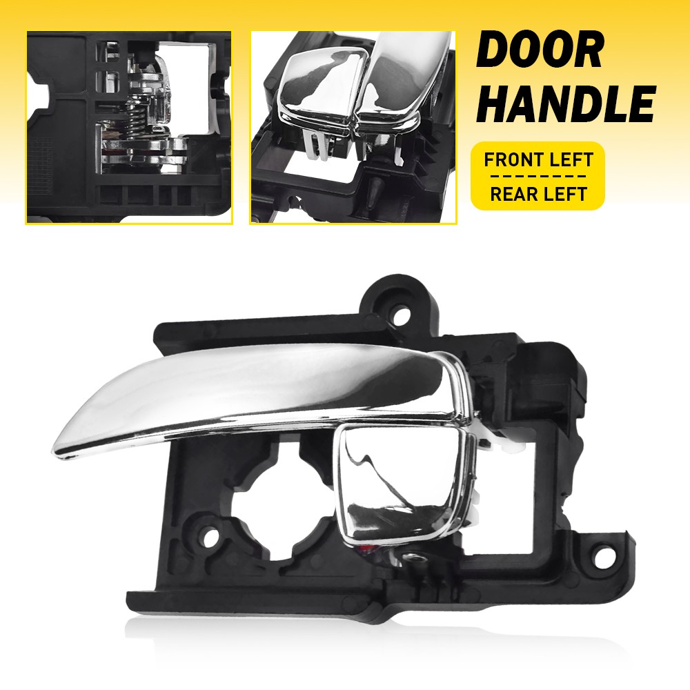 Interior Door Handle For 2007-2010 Hyundai Elantra Driver Left Chrome Plastic