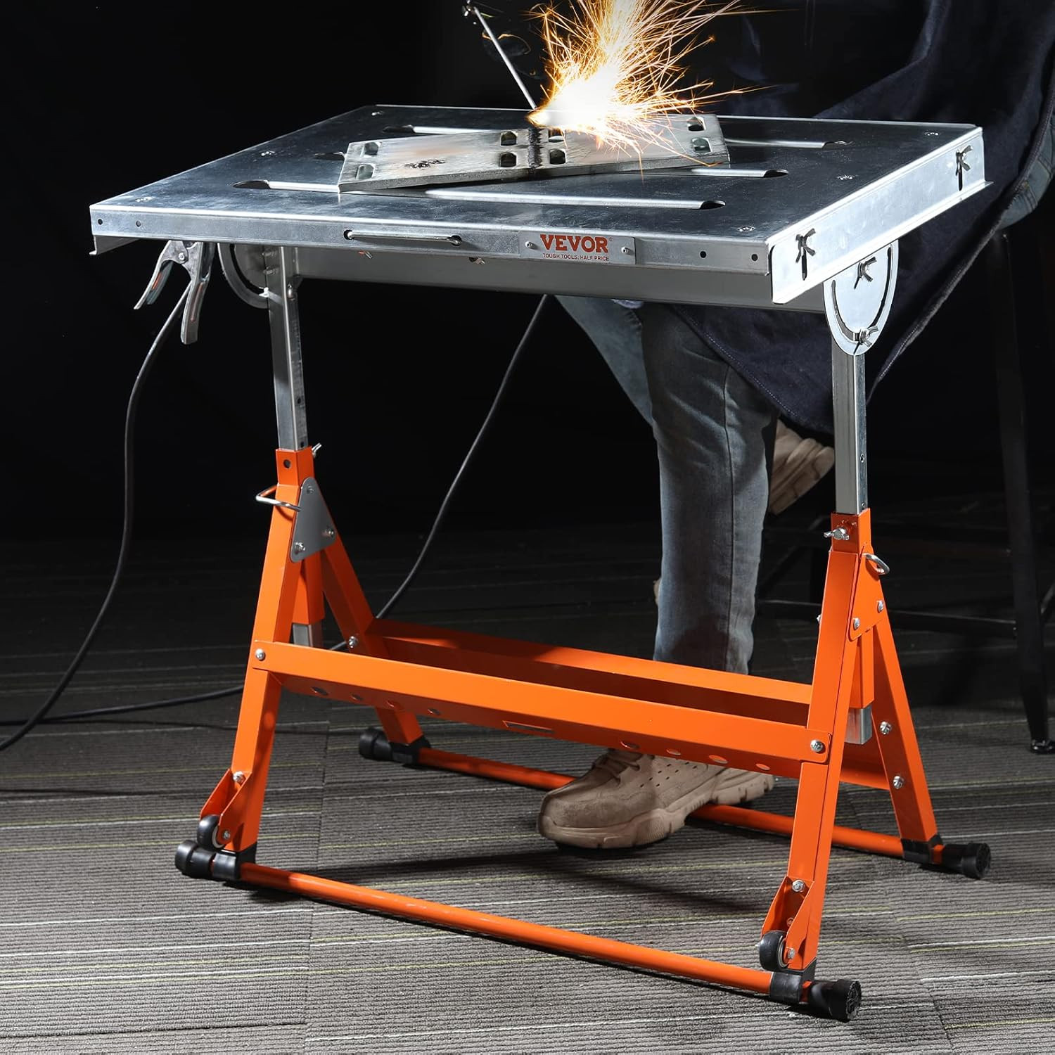 Welding Table Foldable 30"X20", Welding Workbench Table 400Lbs Load Capacity Ste