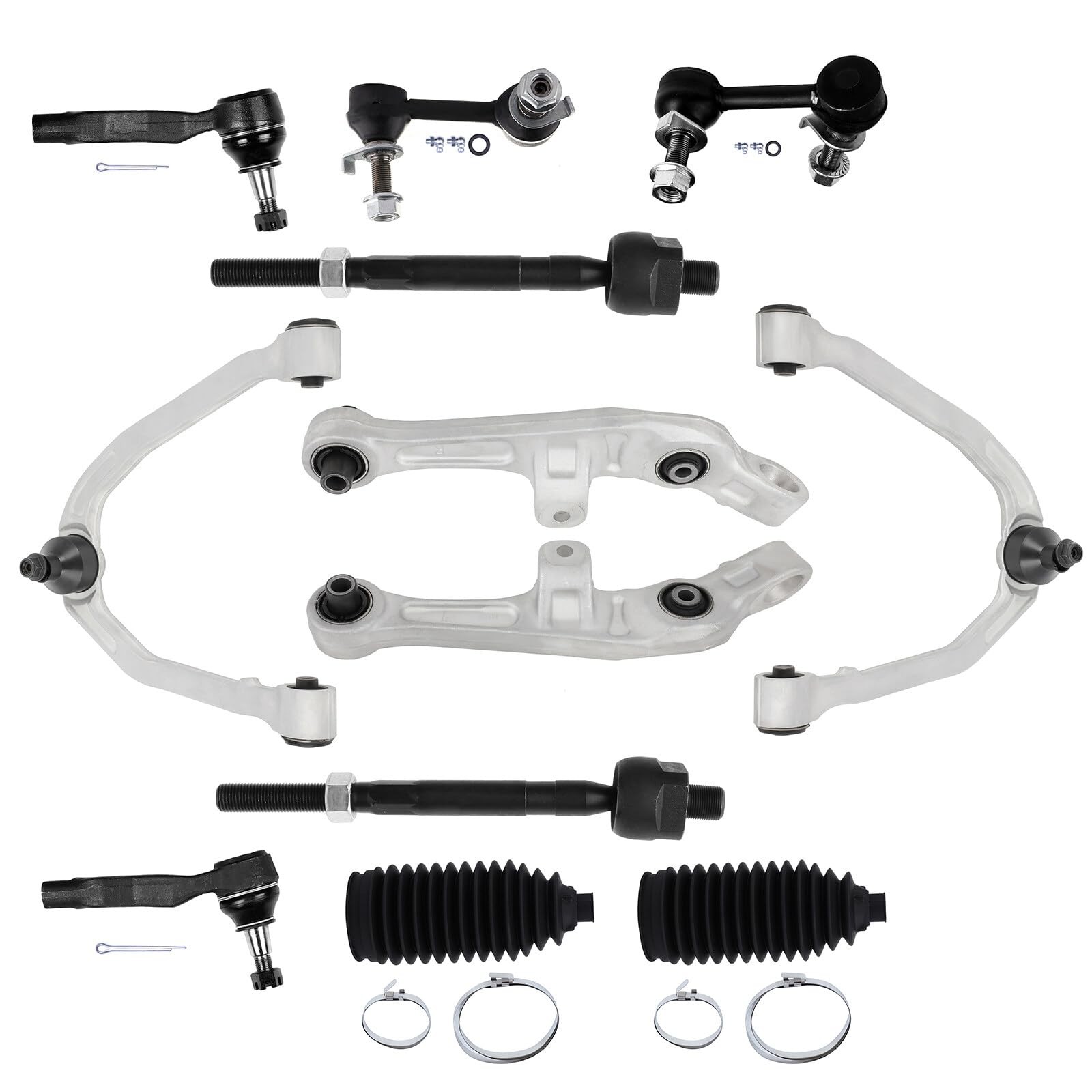 New 12Pc Lwr Upr Control Arm Tie Rod End Sway Link Rack Boot 03-07G35 03-09 350Z