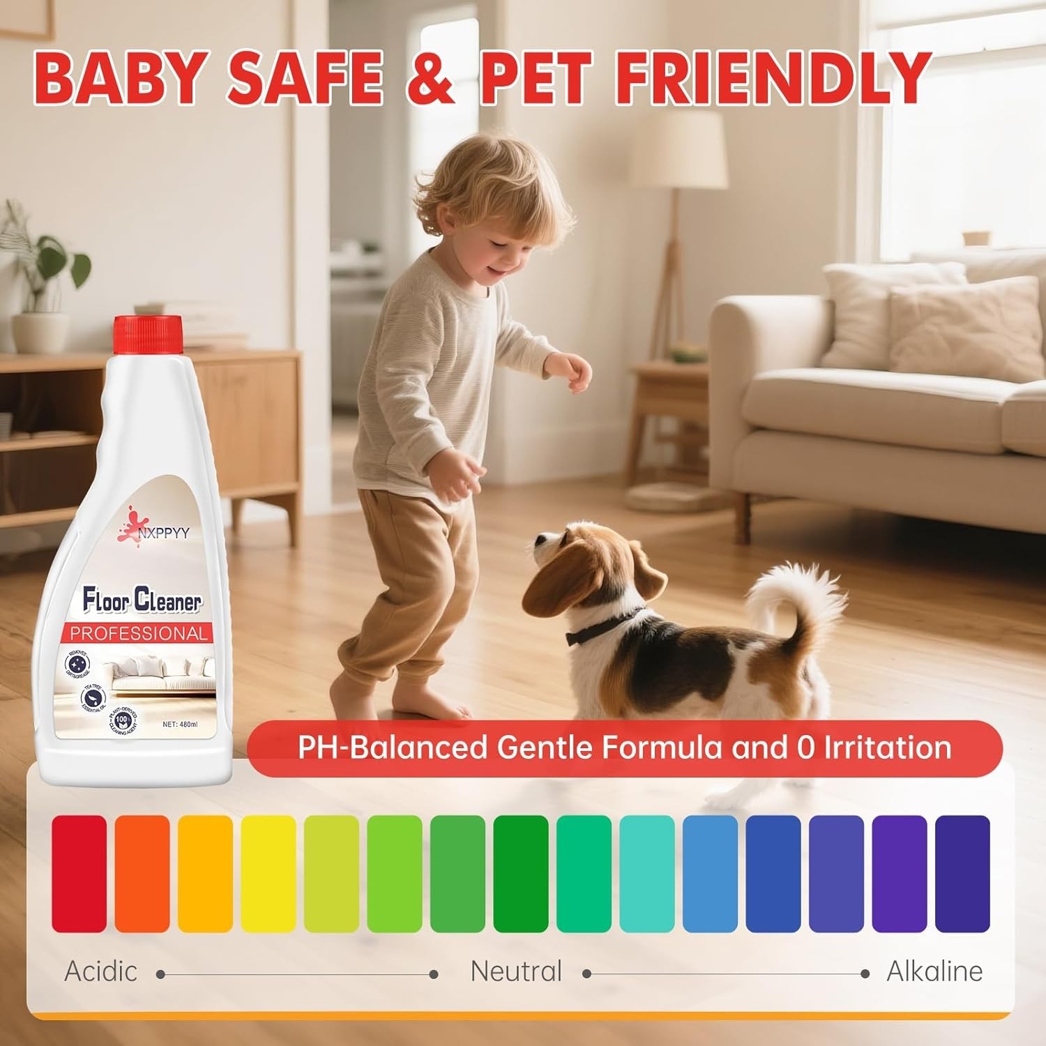 Floor Cleaning Solution for Roborock Q5/Q7/Q8/S7/S8, 4 Bottles
