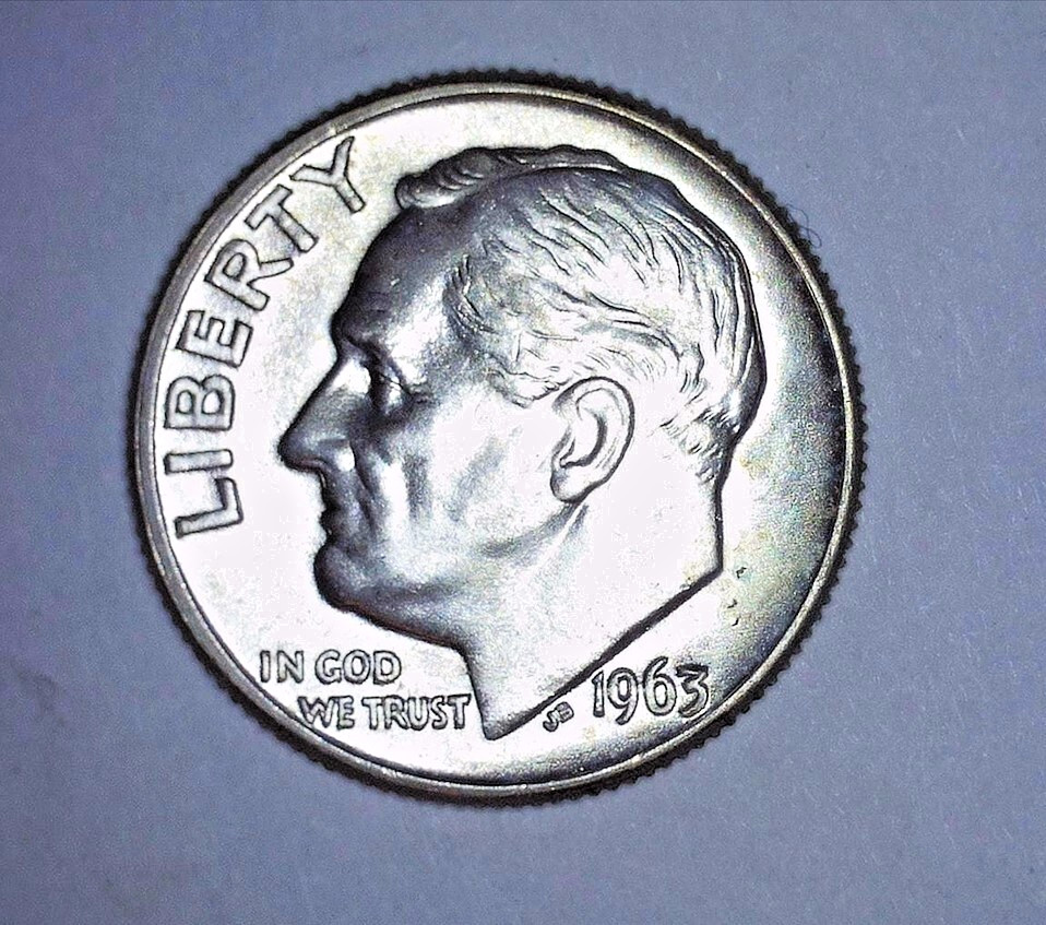 1963-D Roosevelt Dime Uncirculated DDO - 90% Silver