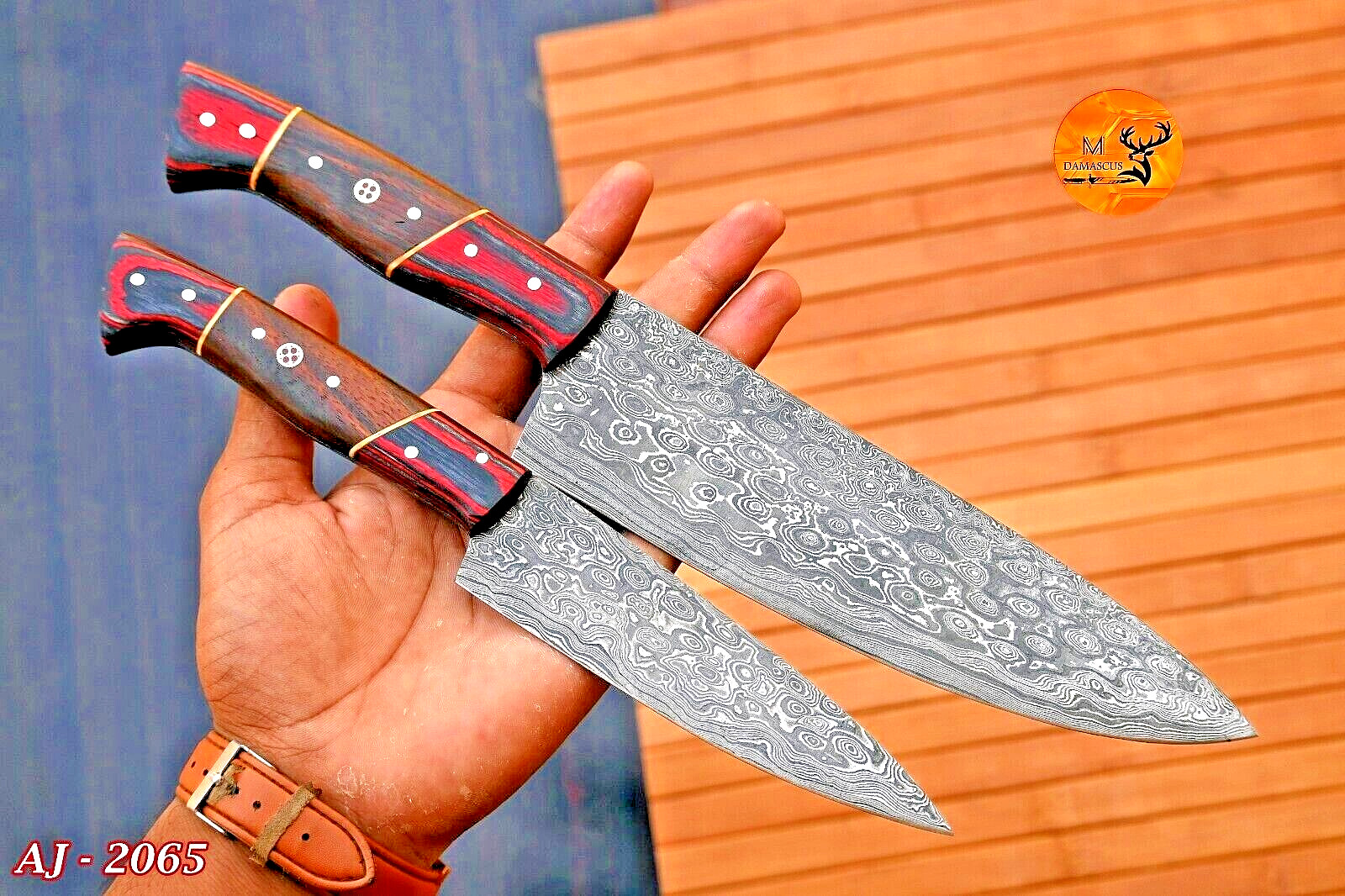 Custom Handmade CHEF KNIFE Set Kitchen Knives Cutlery Forged Damascus Steel 2065
