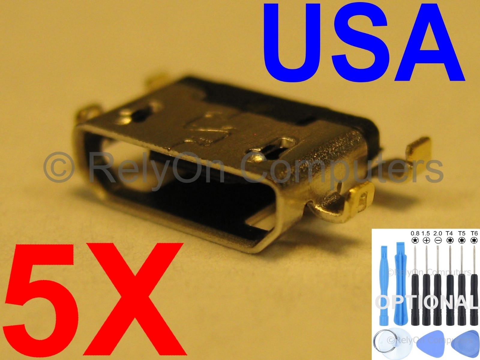 5x Lot Micro USB Charging Charger Port For Alcatel One Touch Fierce 2 7040N USA