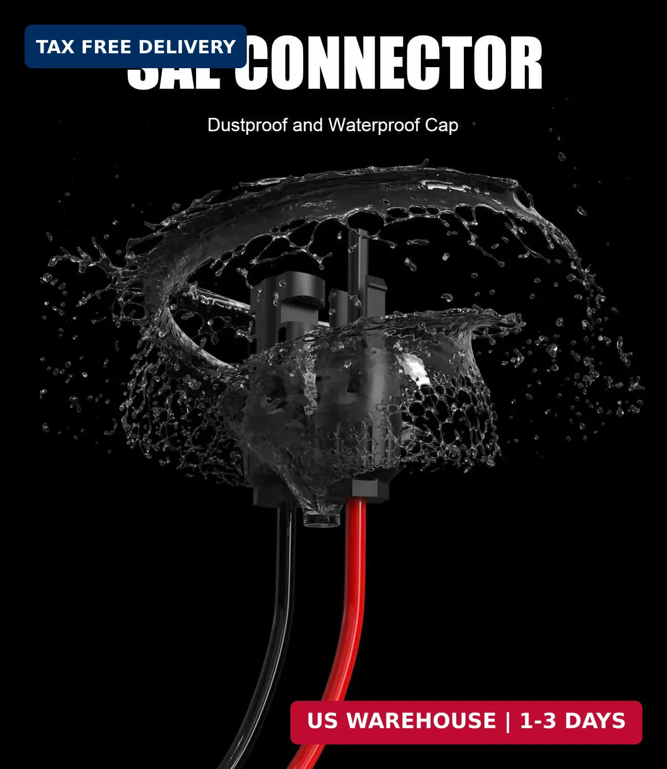 Solar Extension Cable - 10AWG, 30Cm with 2 SAE Polarity Reverse Adapters