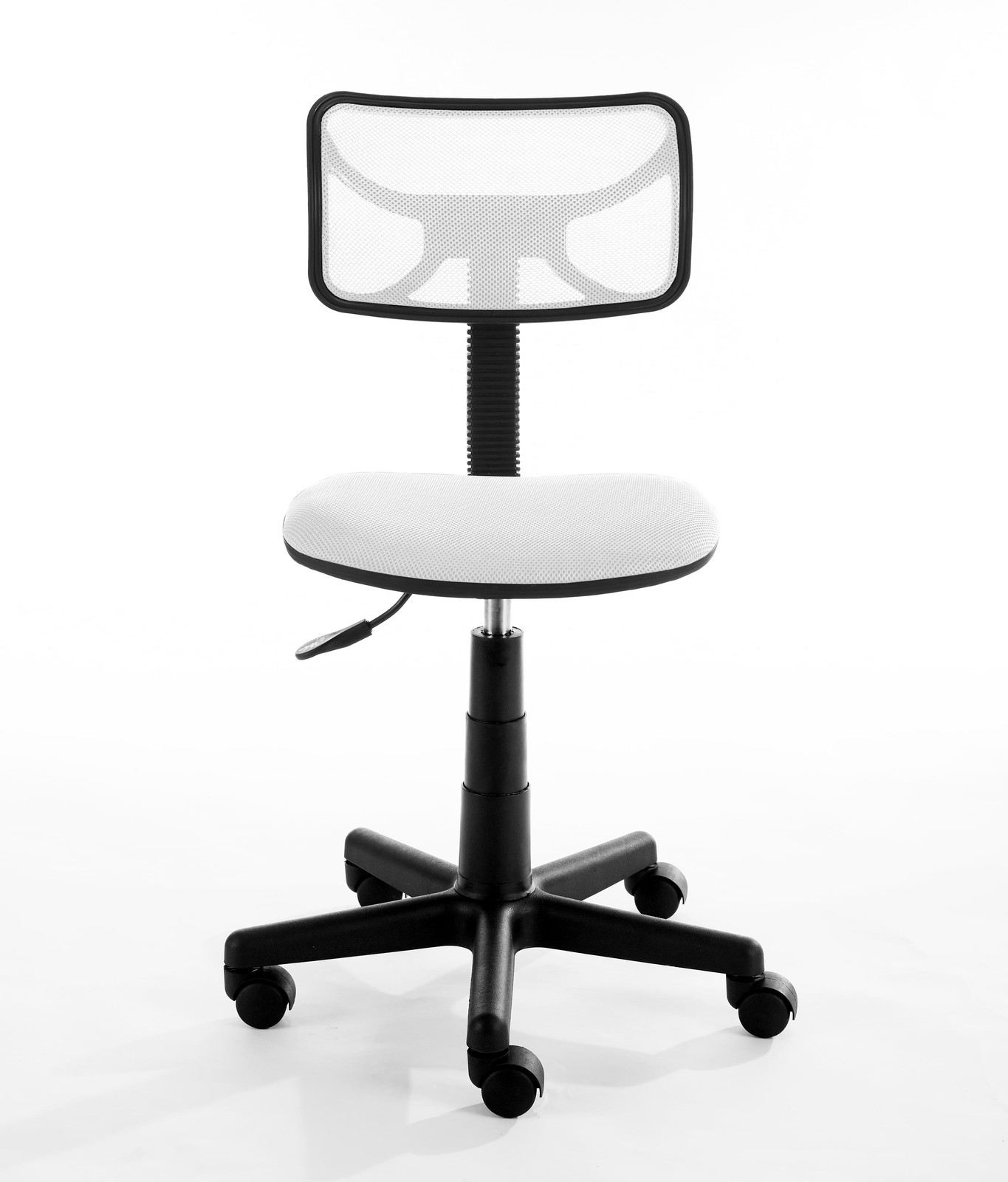 White Office Chair-Home Office Swivel Mesh Seat Height Adjustment Rolling Desk