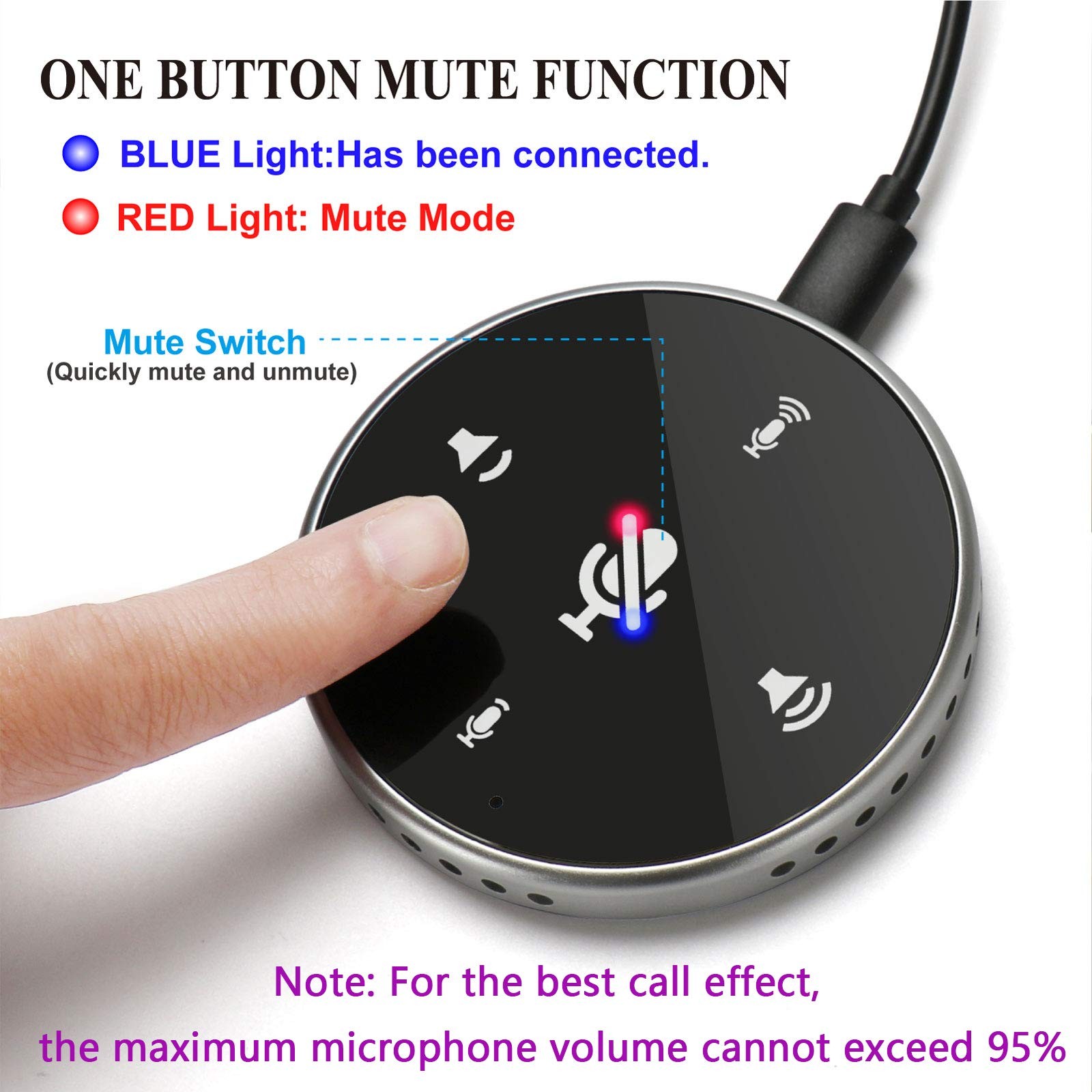 Upgrated USB Conference Microphone with Speaker,Laptop Omnidirectional Comput