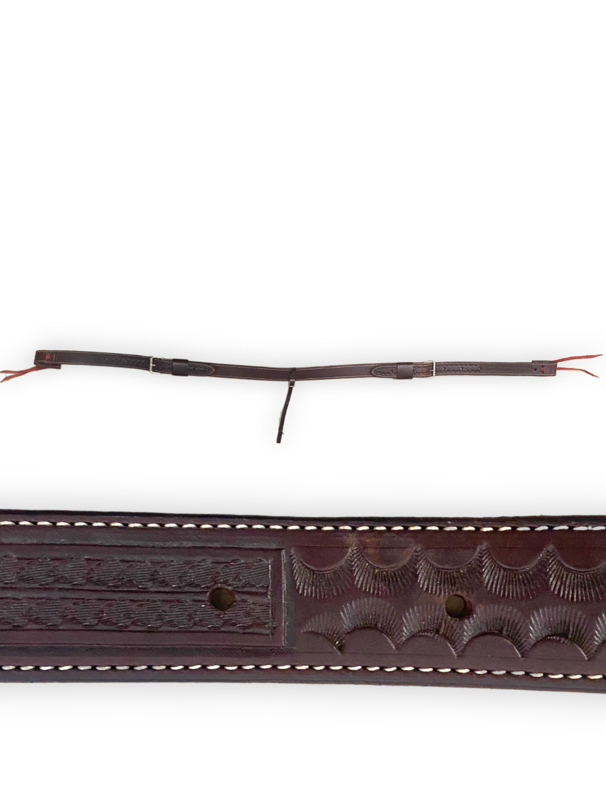 HR Saddlery Dark Oil Rear Cinch with Off-Billet Set and Tooling