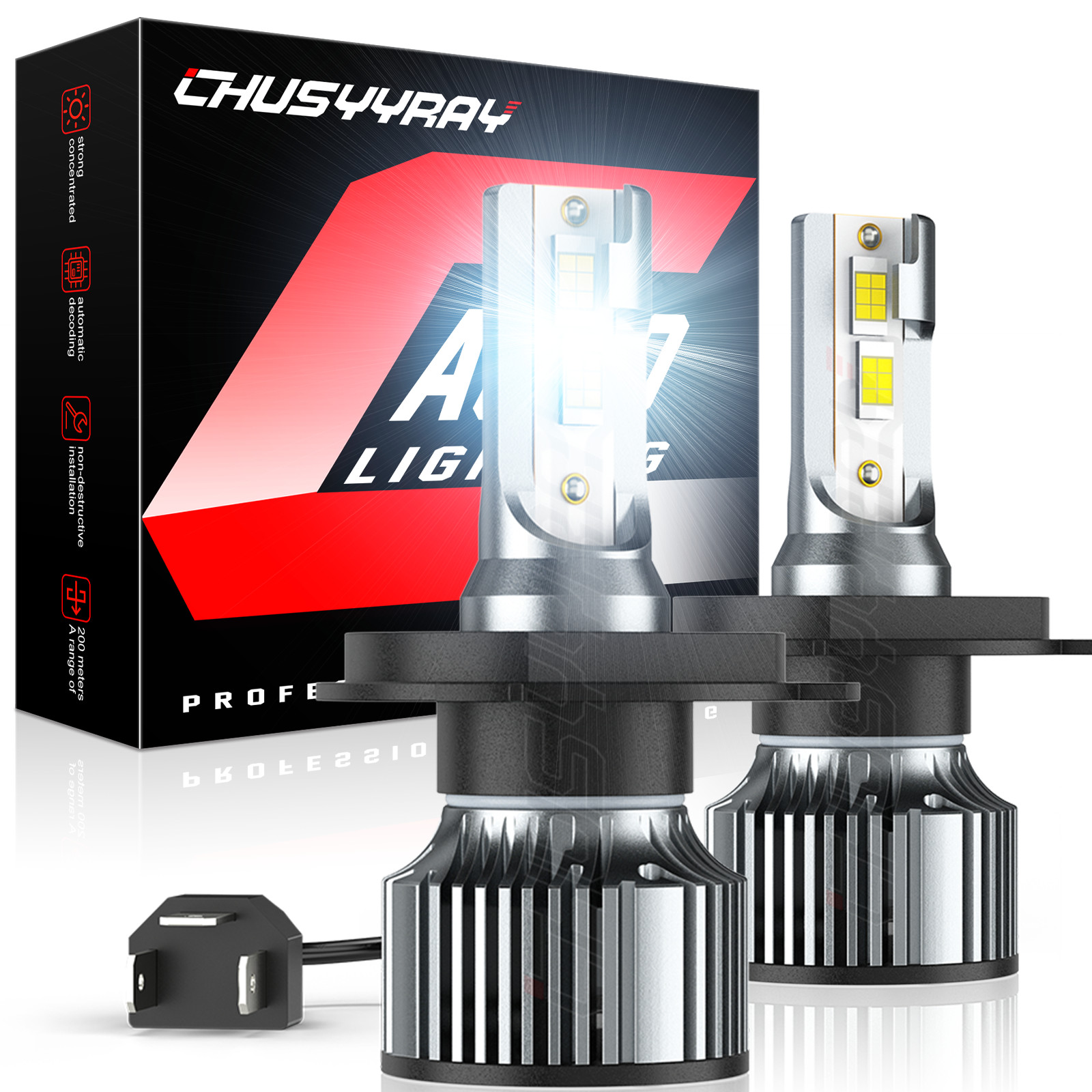 2 Ultra Hi/Lo LED headlight bulbs Fit Kubota M7040, M7060, M8540, M8560 tractor