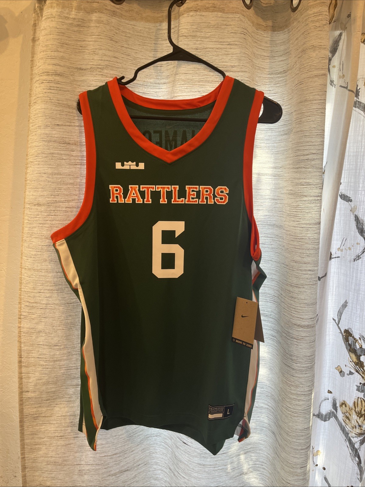 MENS Larga NEW Nike Florida A&M Rattlers #6 Lebron James Basketball Jersey Green