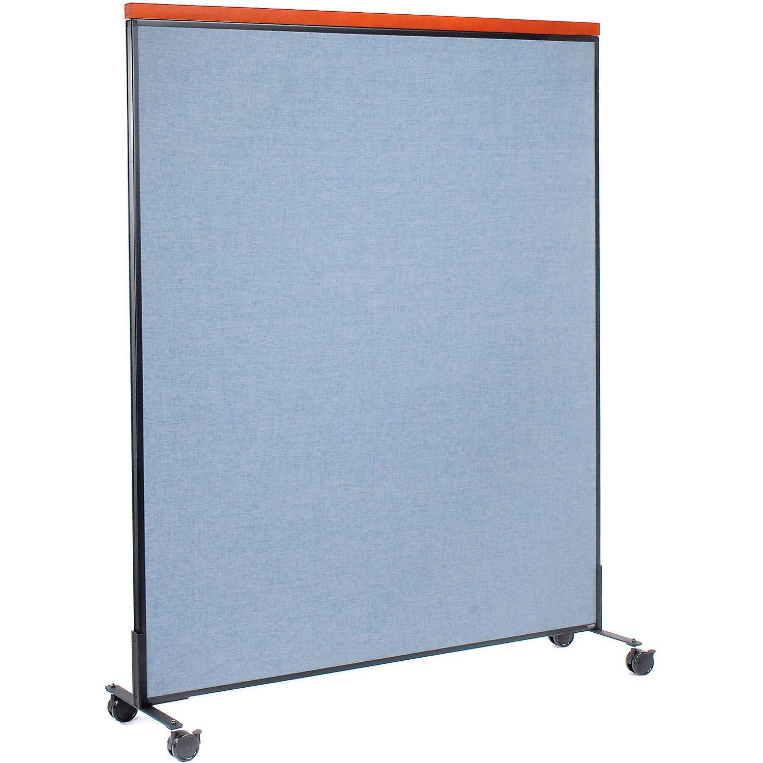 60-1/4"W x 76-1/2"H Mobile Deluxe Office Partition Panel Blue