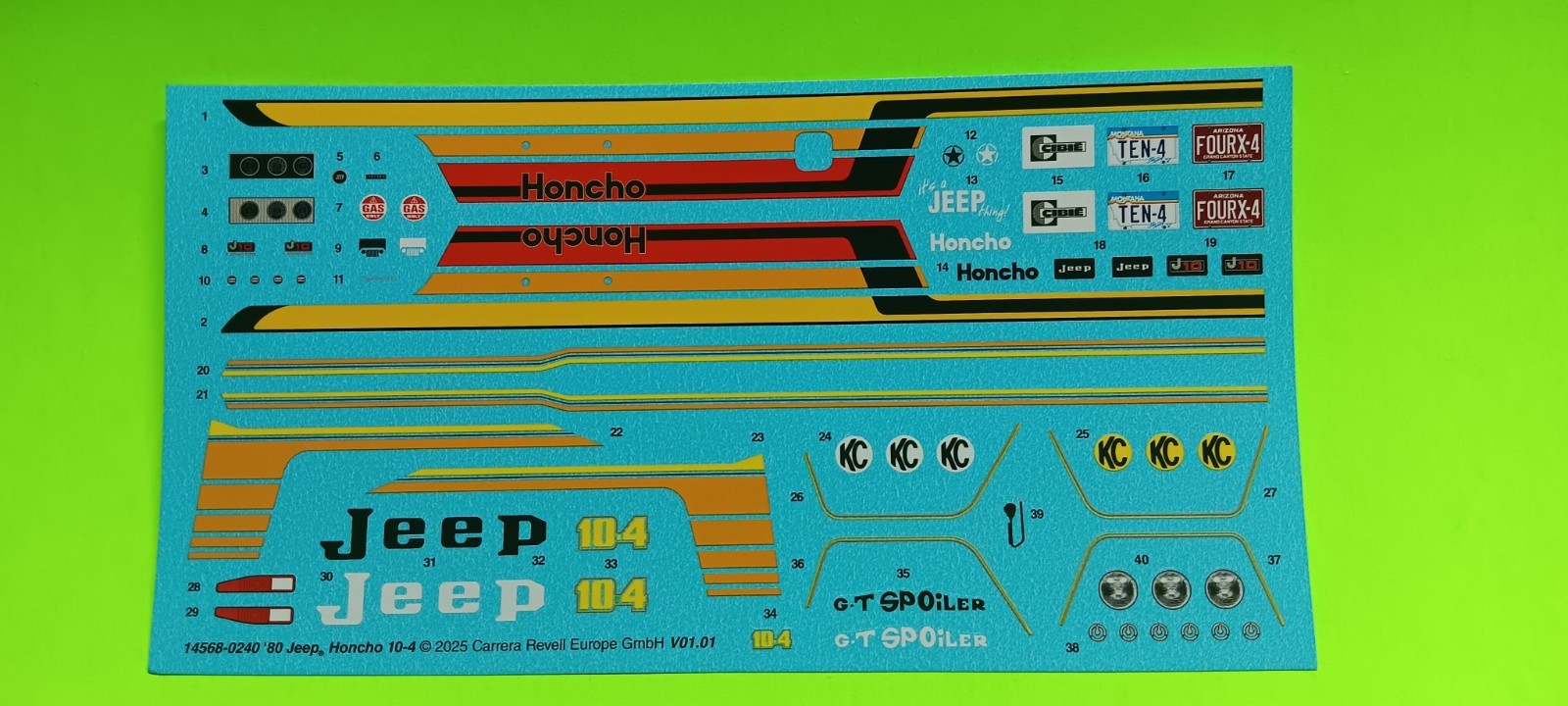 Decal Sheet 1979 Jeep J-10 1/24 Pickup Truck 4x4 KC Light Custom Graphics Stripe