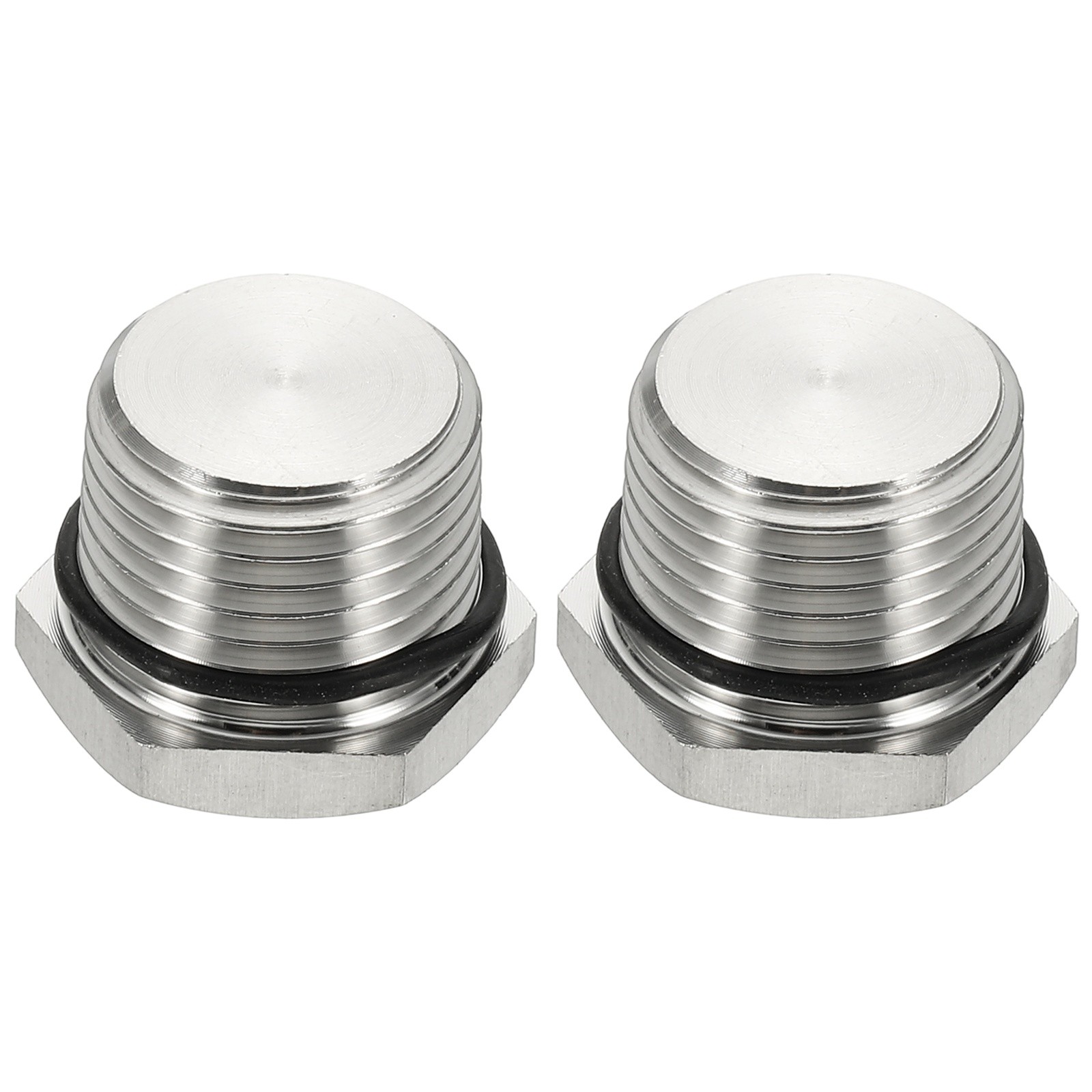 2Pcs NPT Pipe Plug Fitting 304 Stainless Steel NPT1/2 with Sealing Rubber Ring