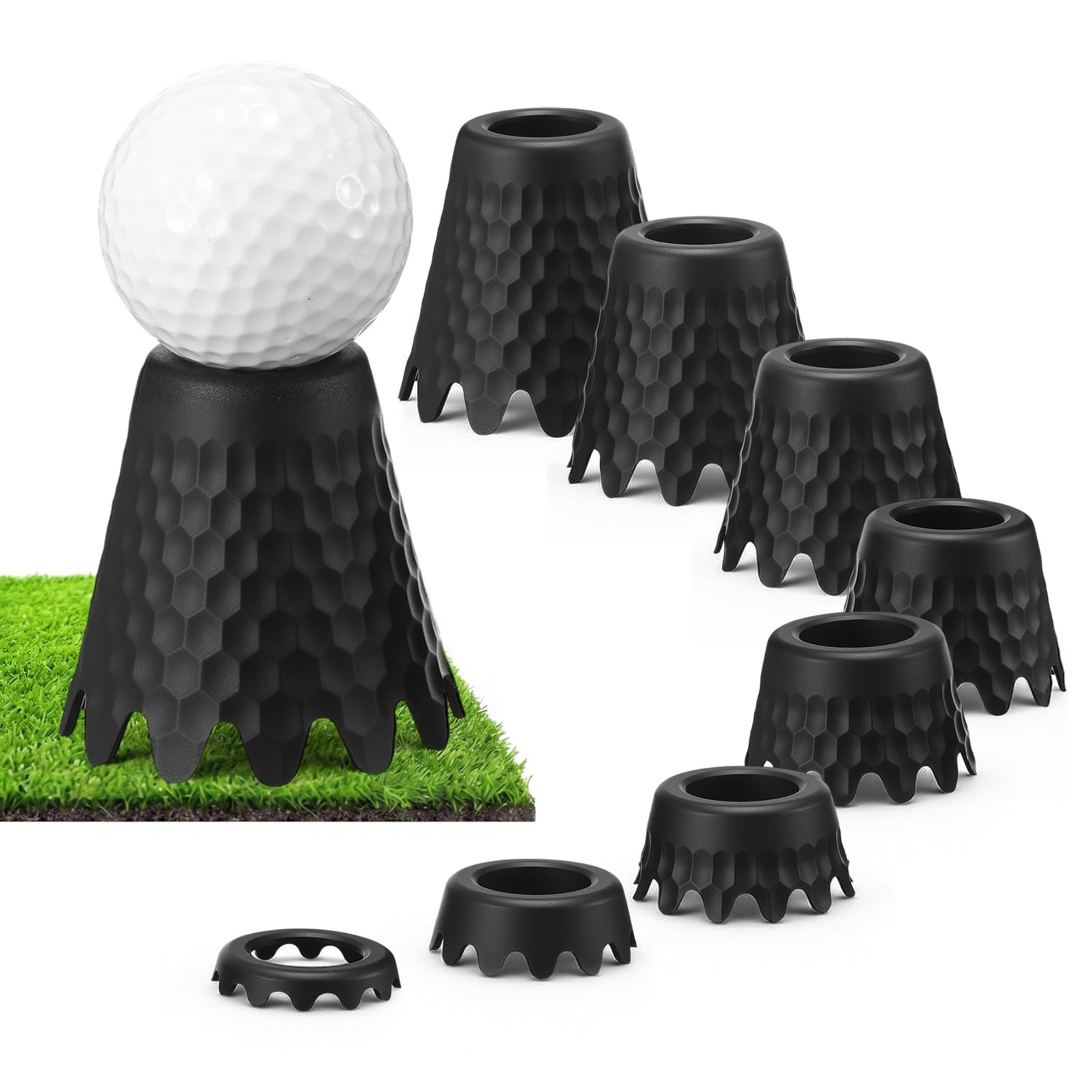 Plastic Golf Simulator Tees Indoor Practice Range Mat Accessories Height Set