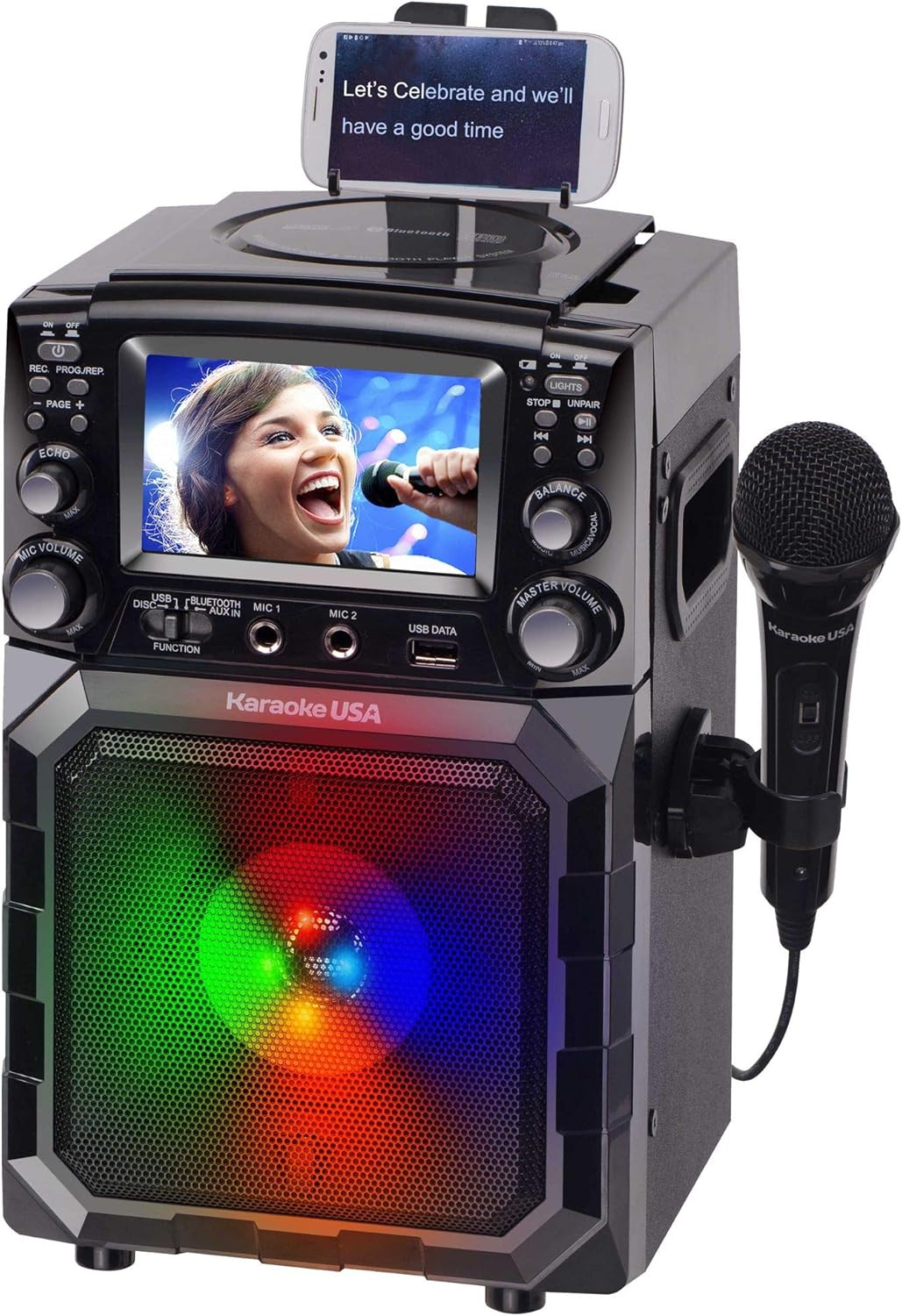 Portable Karaoke Machine with Lyrics Display | Color Screen | CD+G, MP3+G & USB