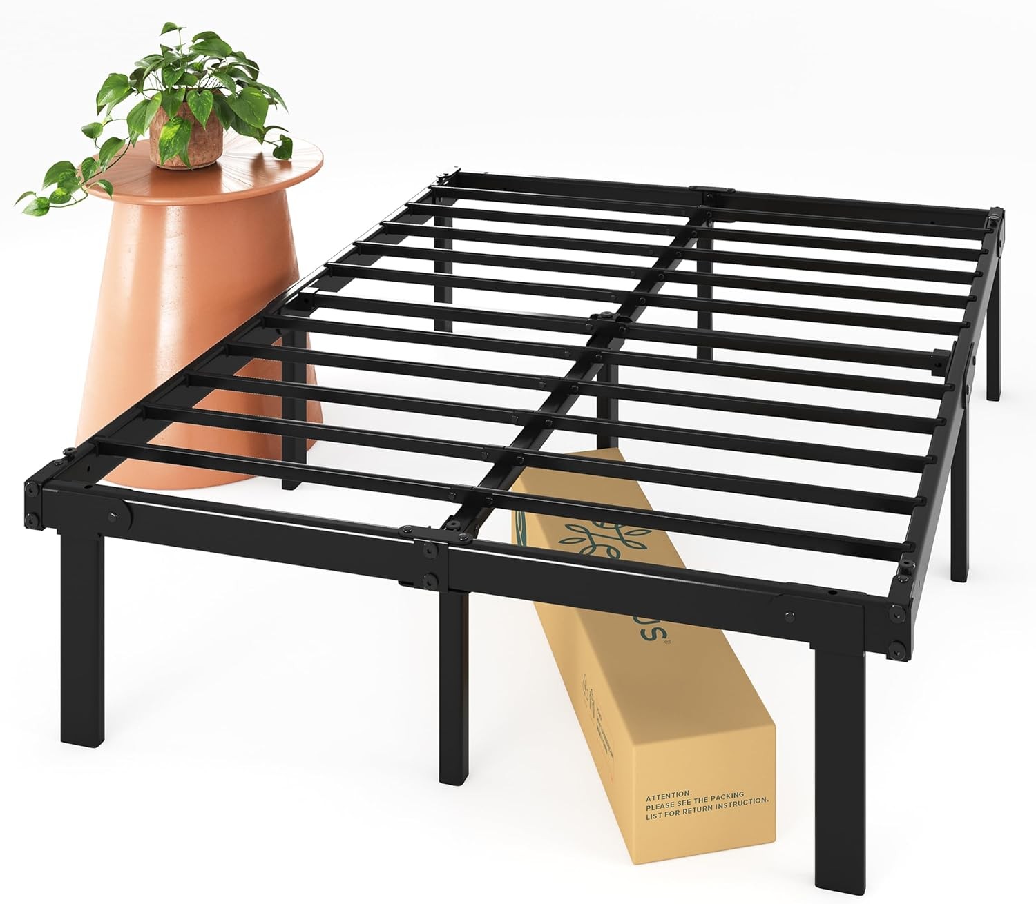 Rumi 14in Queen Metal Bed Frame Quick Assembly SmartBase® Mattress Foundation