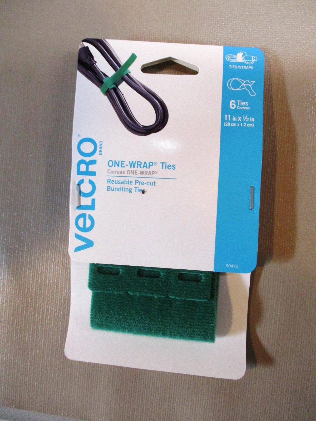 velcro one-wrap 6 pack GREEN 11 in x 1-2 inch  Model 90472