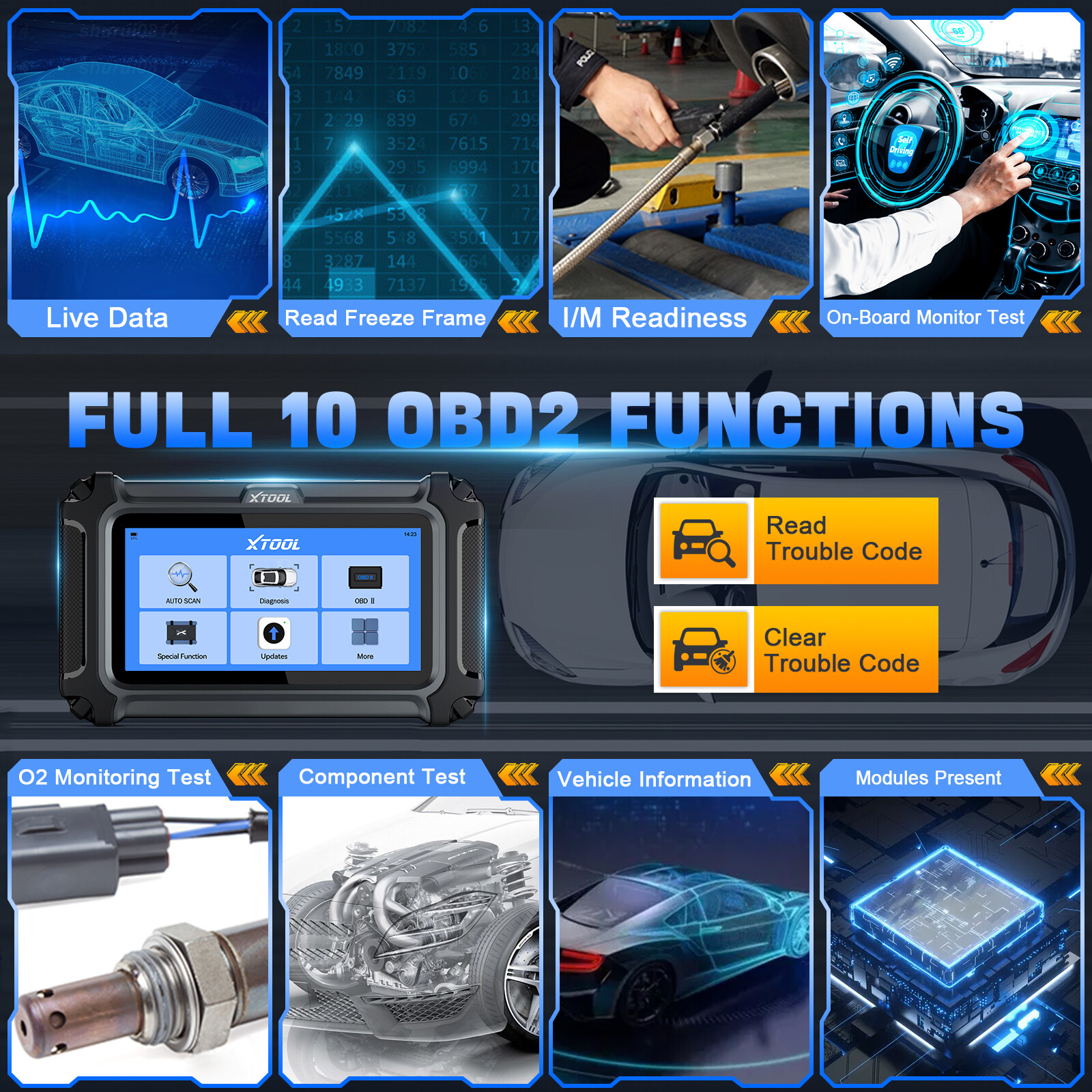 NEW XTOOL D5 Car OBD2 Scanner TCM ABS SRS Engine Code Reader Diagnostic Tool FCA