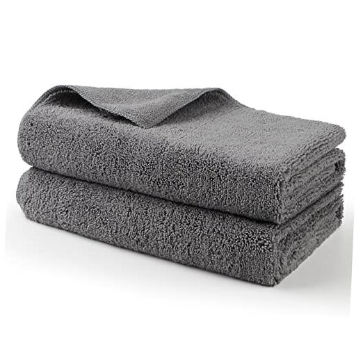 Professional Large Microfiber Car Drying Towels Pack, Lint 31 x 24 Inch 2 Grey
