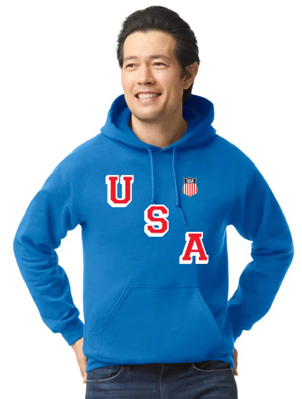 USA Hockey official Team Jersey Logo Royal Hoodie
