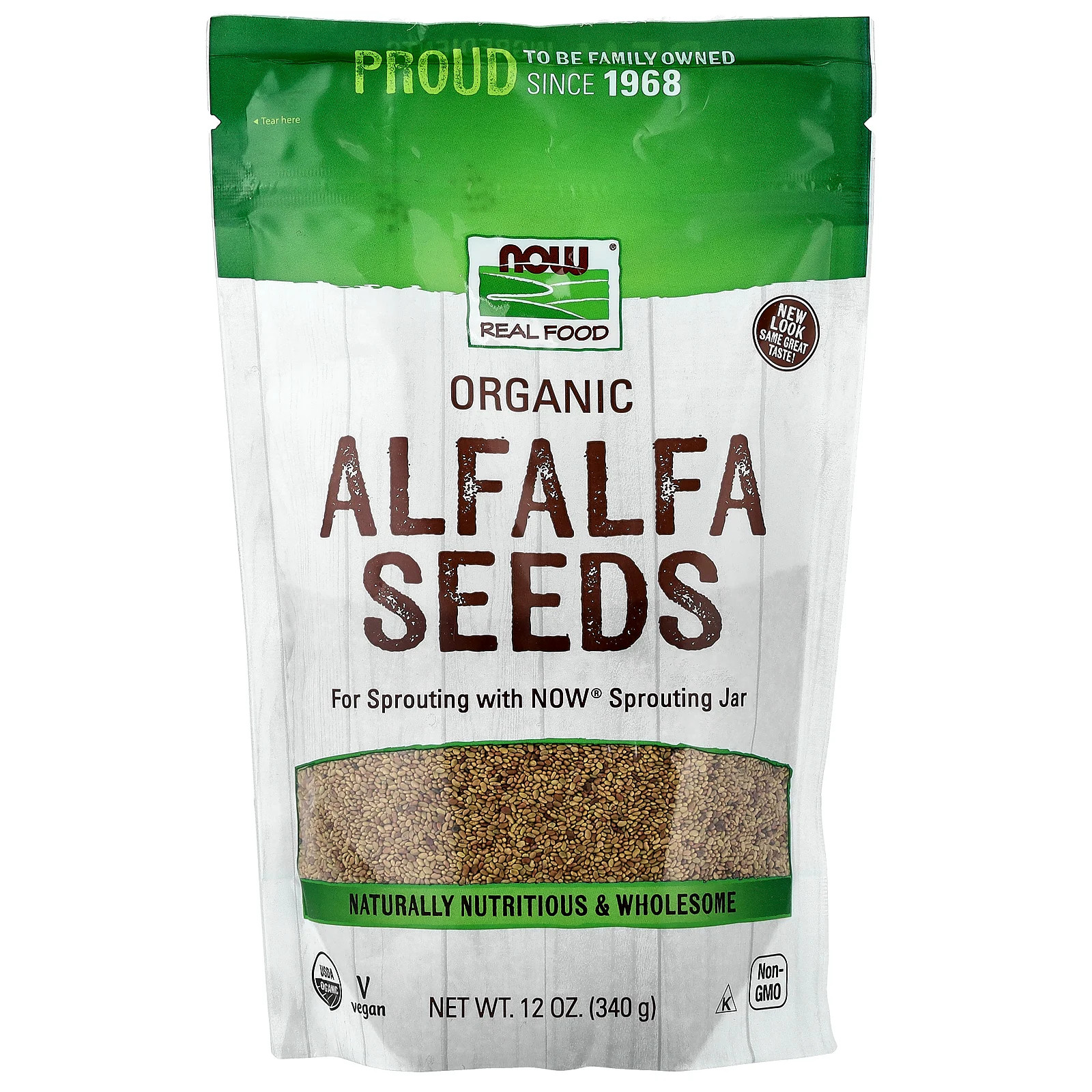 Organic Alfalfa Seeds, 12 oz (340 g)