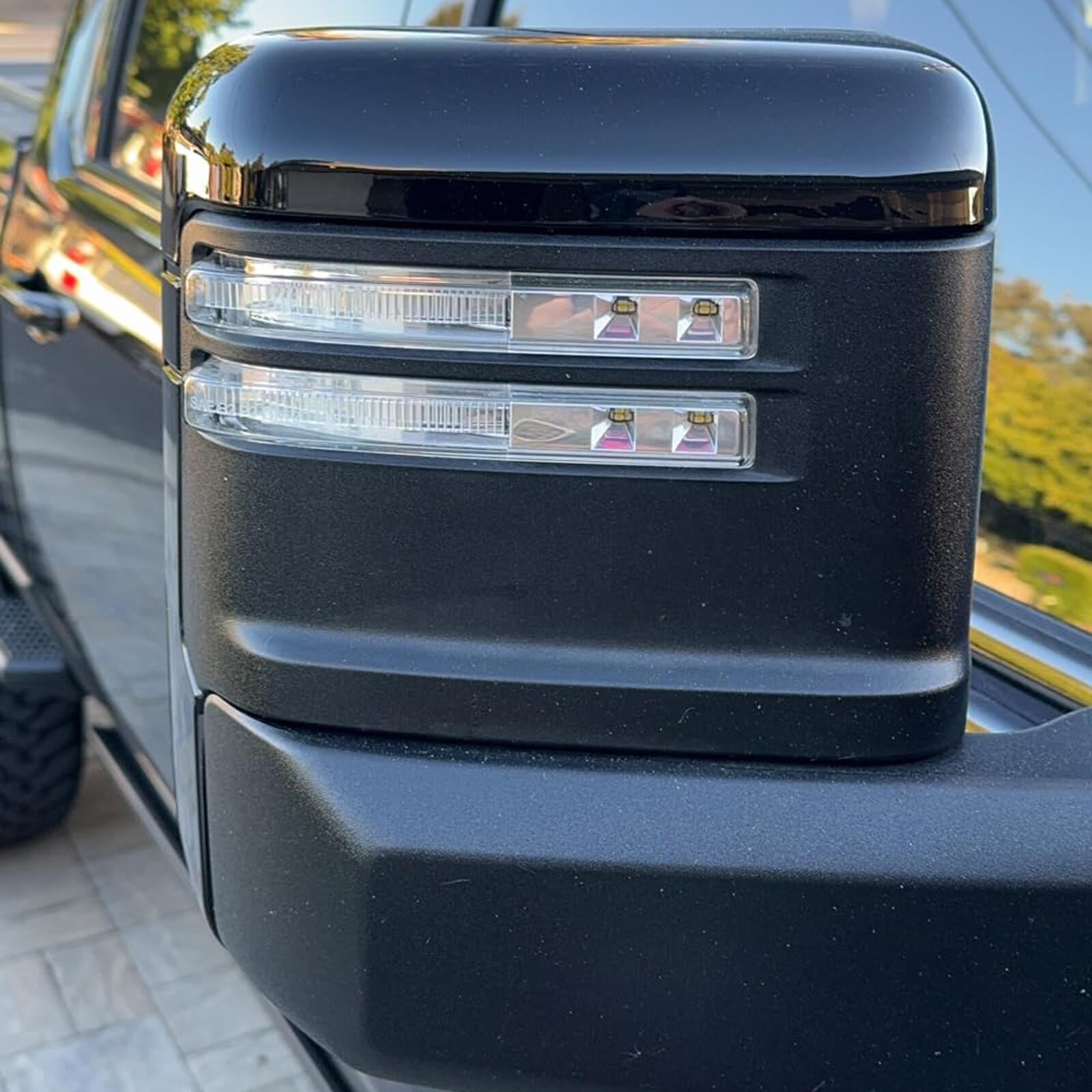 Gloss Black Tow Side Mirror Cover Cap For GMC Sierra 2500HD 3500HD 2020-2024