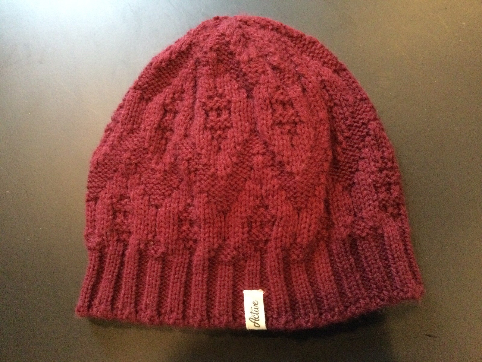 Active Wine Soft Cable Knit Outdoor Beanie Hat One Size Unisex